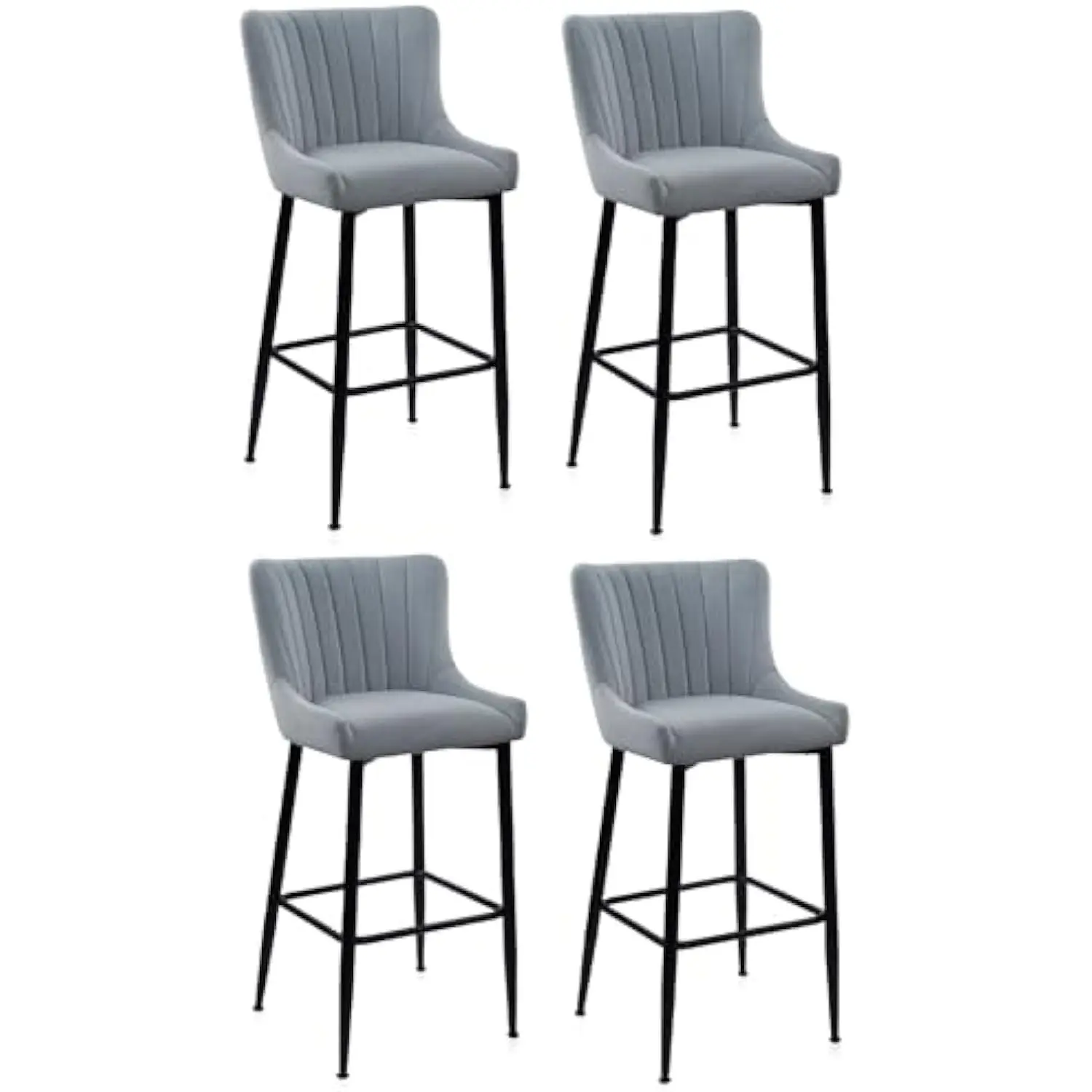 Counter Height Bar Stool Velvet Upholstered Barstools Pattern Curved Backrest Thicken Cushion, Metal Leg with Footrest, 30 英寸
Counter Height Bar Stool Velvet Upholstered Barstools Pattern Curved Backrest Thicken Cushion, Metal Leg with Footrest, 30 英寸