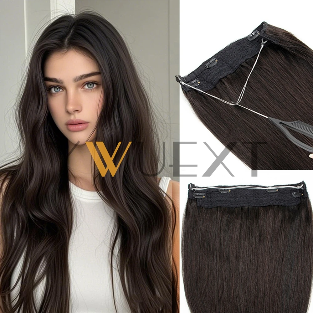 YWUEXT Clip In One Piece Human Hair Extensions with Adjustable Fish Wire 12-24 inches Halo Hair Extensions Flip ins 60-100g
YWUEXT Clip In One Piece Human Hair Extensions with Adjustable Fish Wire 12-24 inches Halo Hair Extensions Flip ins 60-100g