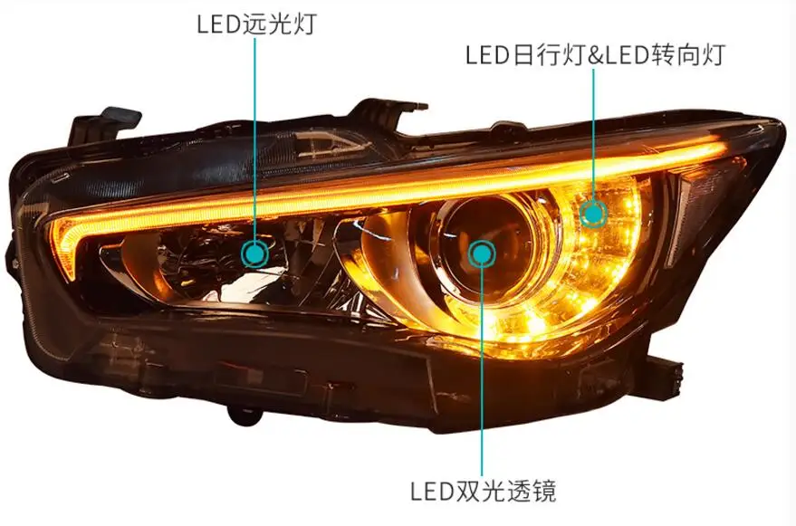 2pcs Car Styling For Infiniti Q50L headlights 2015 2016year For Q50L head lamp led DRL front Bi-Xenon Lens Double Beam ALL KIT
2pcs Car Styling For Infiniti Q50L headlights 2015 2016year For Q50L head lamp led DRL front Bi-Xenon Lens Double Beam ALL KIT