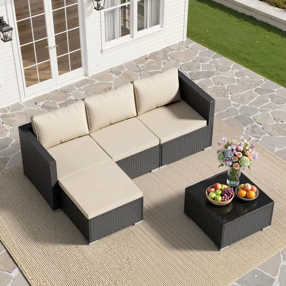 Furniture Set AllWeather 5 Piece Outdoor Patio Conversation Couch Sets, Modular Wicker Rattan Sectional Sofa for Garden, Patio,
Furniture Set AllWeather 5 Piece Outdoor Patio Conversation Couch Sets, Modular Wicker Rattan Sectional Sofa for Garden, Patio,