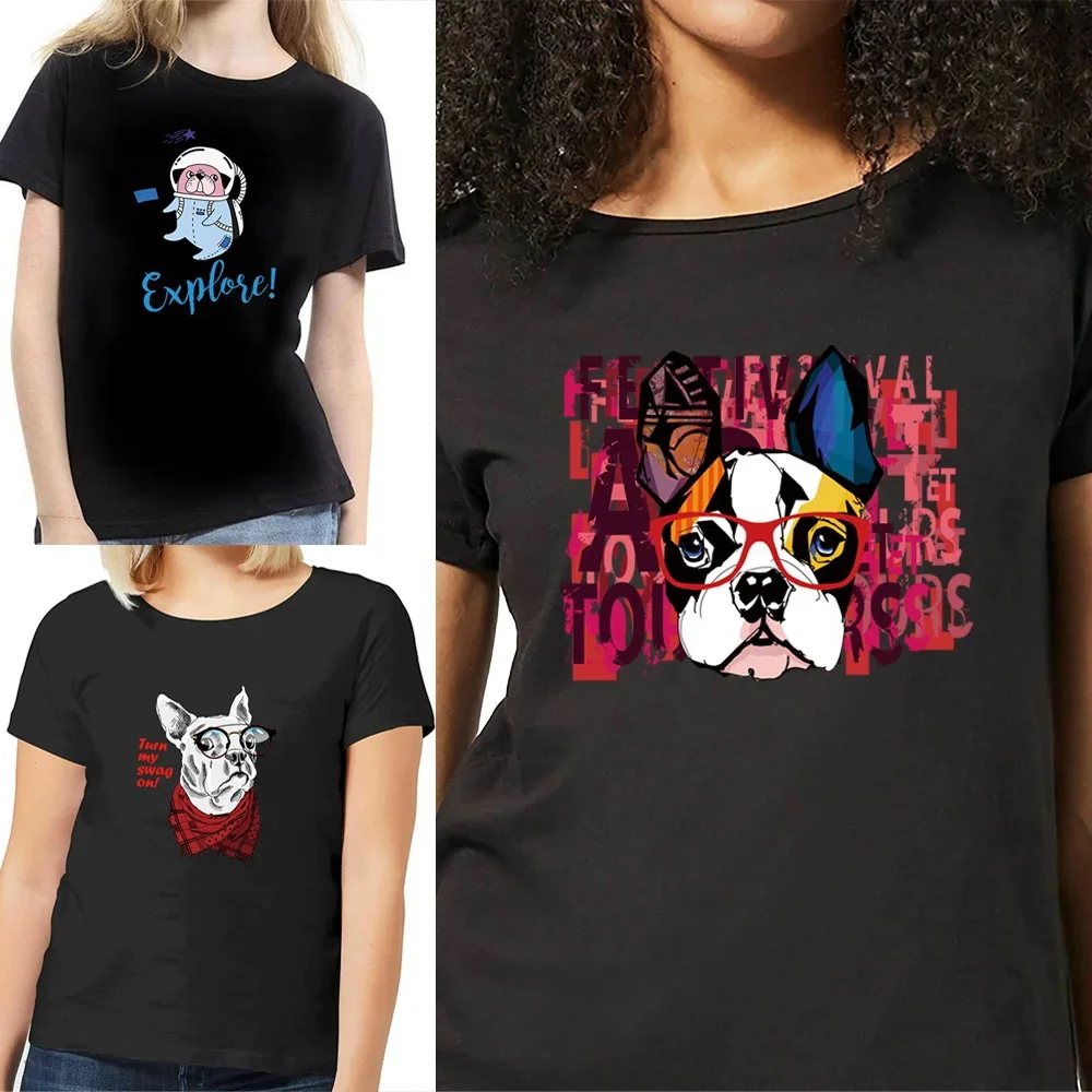 Cute Dog Print Short Sleeve T-Shirt Fashion O-neck Pullover Tops Casual Women Clothing Hip Hop Tees All-match T shirt for women
Cute Dog Print Short Sleeve T-Shirt Fashion O-neck Pullover Tops Casual Women Clothing Hip Hop Tees All-match T shirt for women