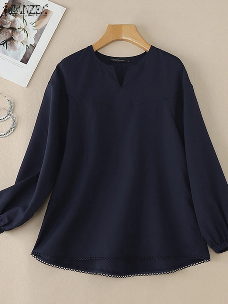 ZANZEA 2029, весенние женские Blusas Mujer, свободные повседневные футболки со швами и v-образным вырезом, однотонные повседневные блузки с длинными рукавами и кружевной отделкой
ZANZEA 2029, весенние женские Blusas Mujer, свободные повседневные футболки со швами и v-образным вырезом, однотонные повседневные блузки с длинными рукавами и кружевной отделкой