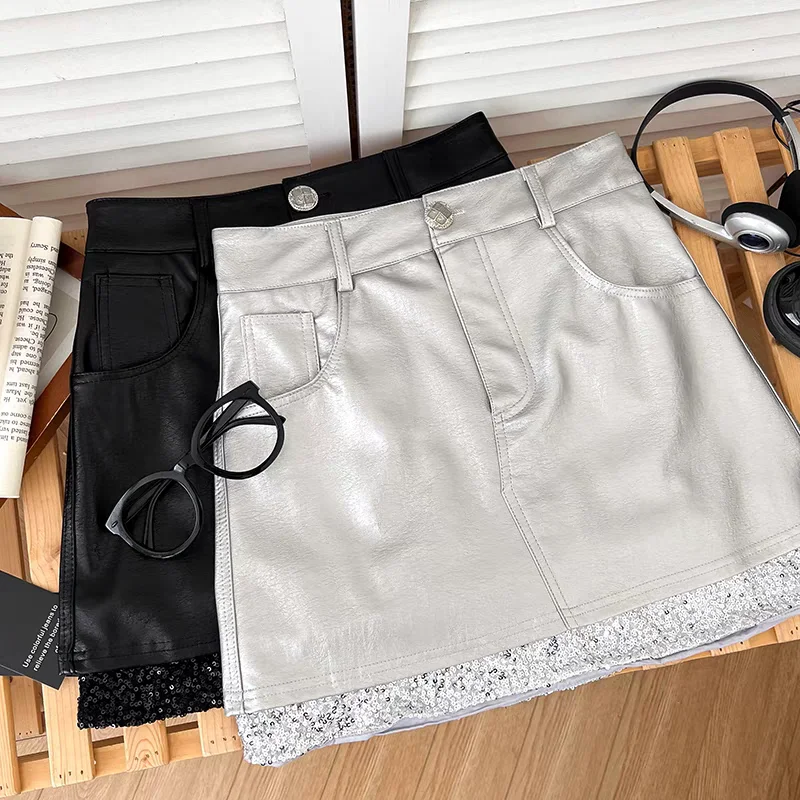 2024 Women Fashion Front Pockets Sequined Mini Skirt Vintage High Waist Female Patchwork Skirts Mujer
2024 Women Fashion Front Pockets Sequined Mini Skirt Vintage High Waist Female Patchwork Skirts Mujer