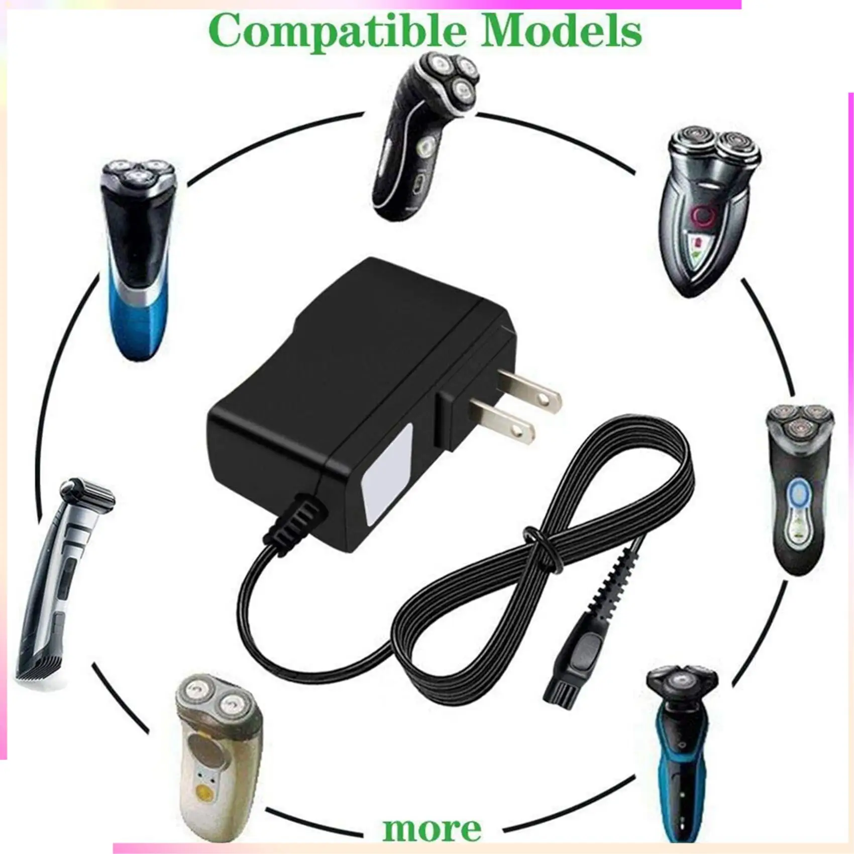 B51C 2X For -HQ8505 Norelco 7000 5000 3000 Series Electric Shaver, Beard Trimmer Adapter Power Cord US Plug
B51C 2X For -HQ8505 Norelco 7000 5000 3000 Series Electric Shaver, Beard Trimmer Adapter Power Cord US Plug