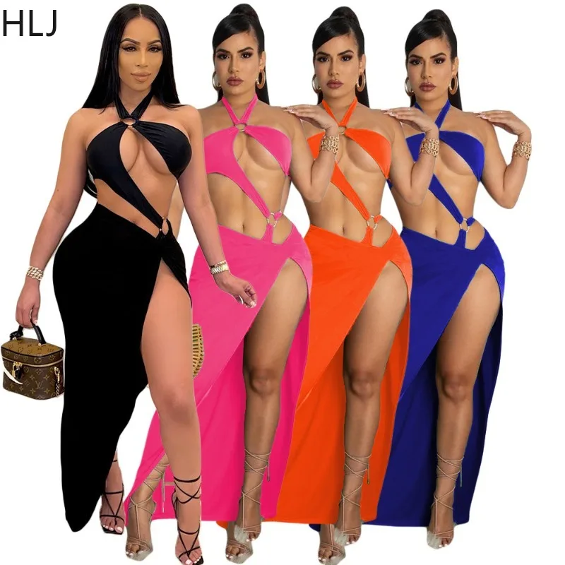 HLJ Summer New Sexy Hollow Out Bodycon Two Piece Outfits Woman Sleeveless Backless Crop Top and Skirt Female Clubwear Clothing
HLJ Summer New Sexy Hollow Out Bodycon Two Piece Outfits Woman Sleeveless Backless Crop Top and Skirt Female Clubwear Clothing
