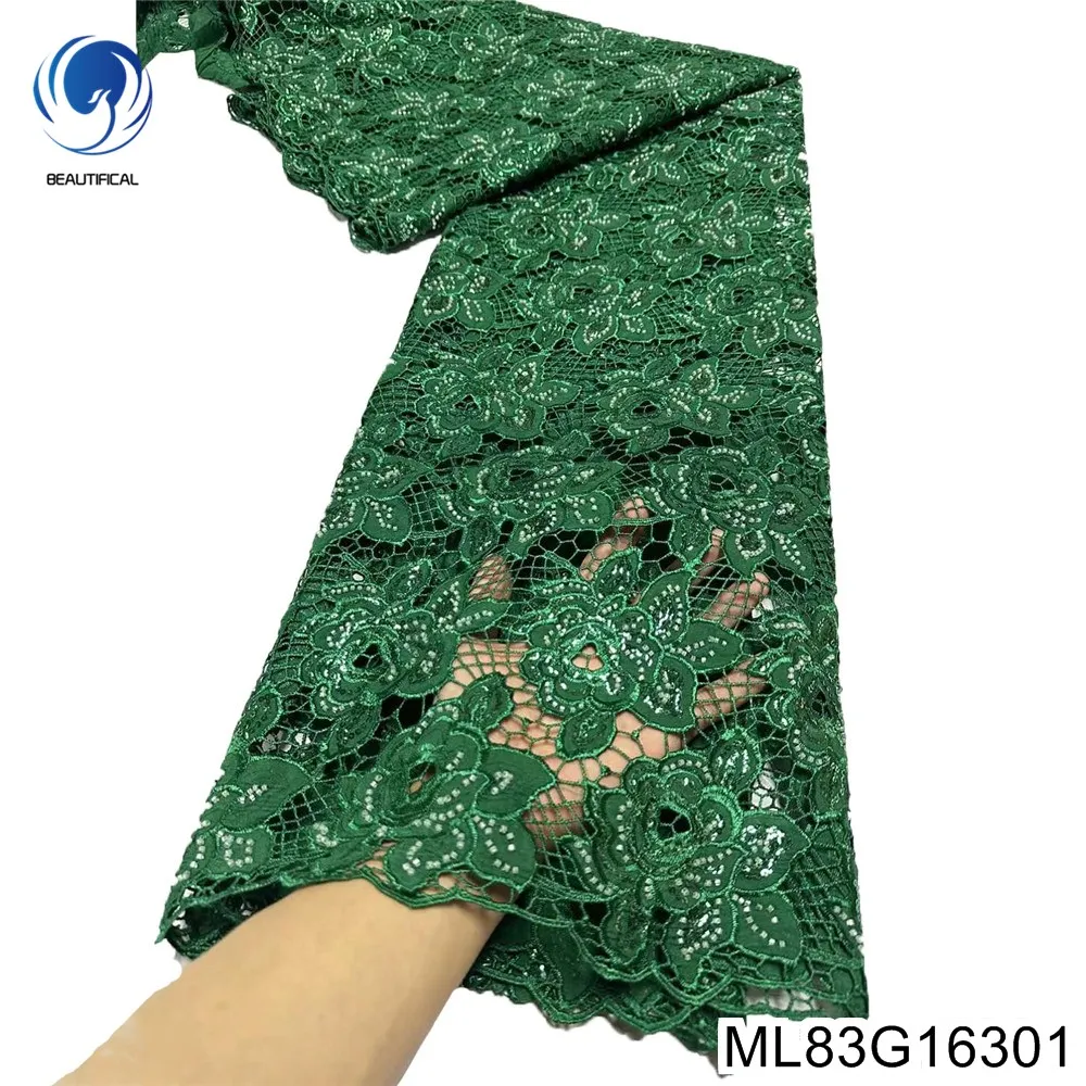 Elegant Embroidery Flower Design, Nigerian Guipure Water Soluble Cord Lace Fabric, Sequins Beads Sewing Party Dress, ML83G163
Elegant Embroidery Flower Design, Nigerian Guipure Water Soluble Cord Lace Fabric, Sequins Beads Sewing Party Dress, ML83G163