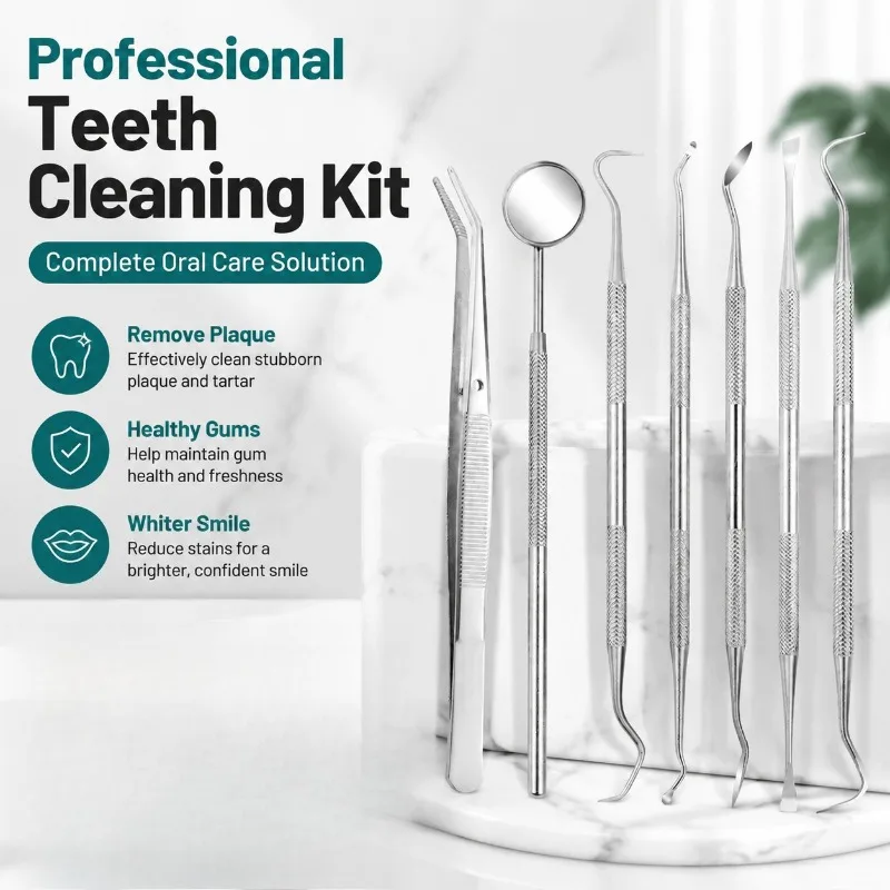 Professional Dental Cleaning Tool Set Oral Care Calculus Plaque Remover Tooth Stain Scraper Mouth Mirror Probe Tartar Eliminator
Professional Dental Cleaning Tool Set Oral Care Calculus Plaque Remover Tooth Stain Scraper Mouth Mirror Probe Tartar Eliminator