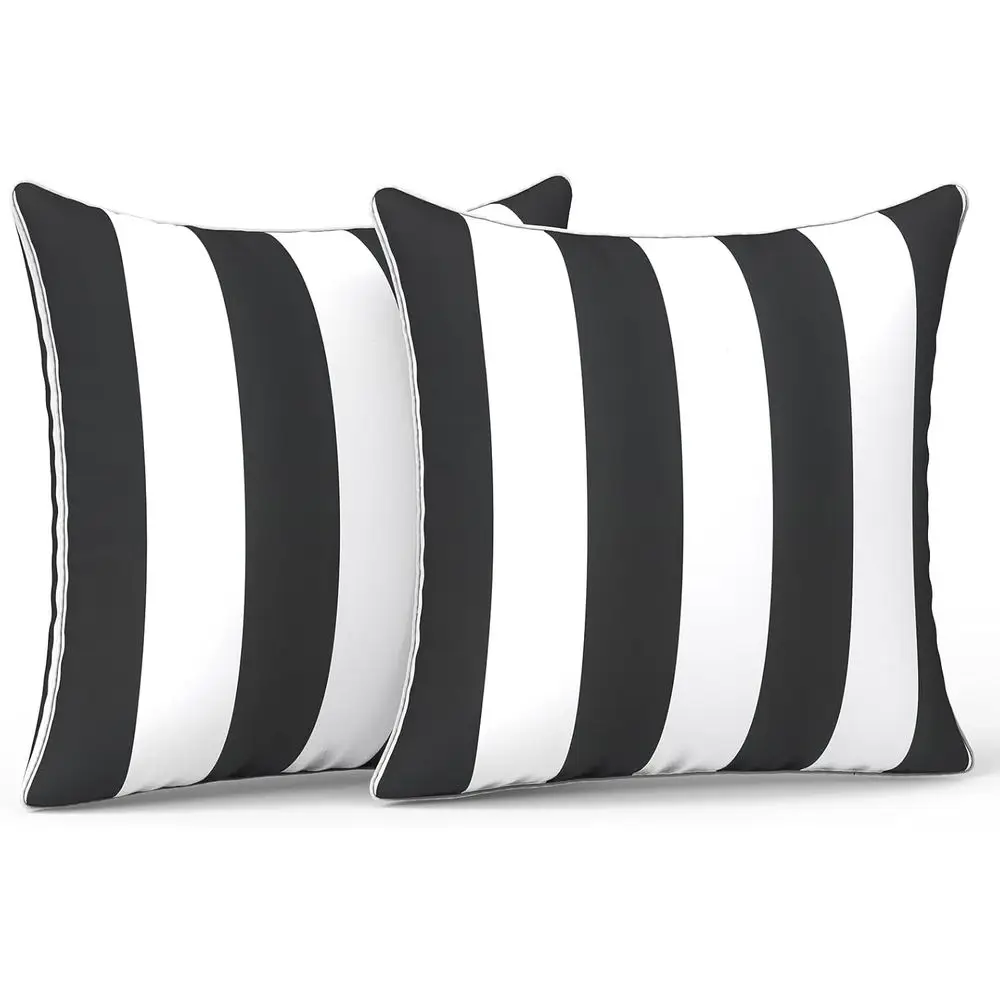 20x20 Outdoor Patio Waterproof Square Pillows with Piping, Set of 2, Cabana Black, Ideal for Spring/Summer Garden Decor
20x20 Outdoor Patio Waterproof Square Pillows with Piping, Set of 2, Cabana Black, Ideal for Spring/Summer Garden Decor