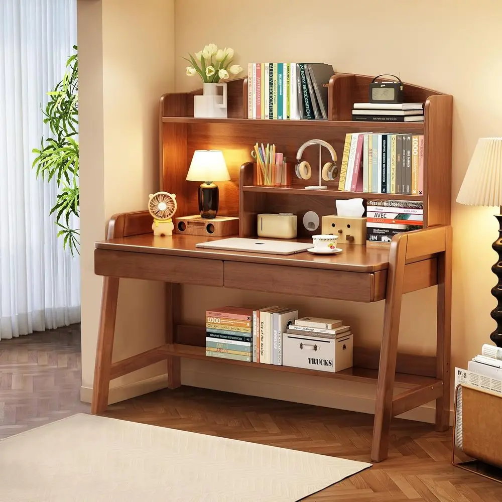 Wooden Children's Study Desk with Bookshelf and Storage for 3+ Kids - Brown
Wooden Children's Study Desk with Bookshelf and Storage for 3+ Kids - Brown