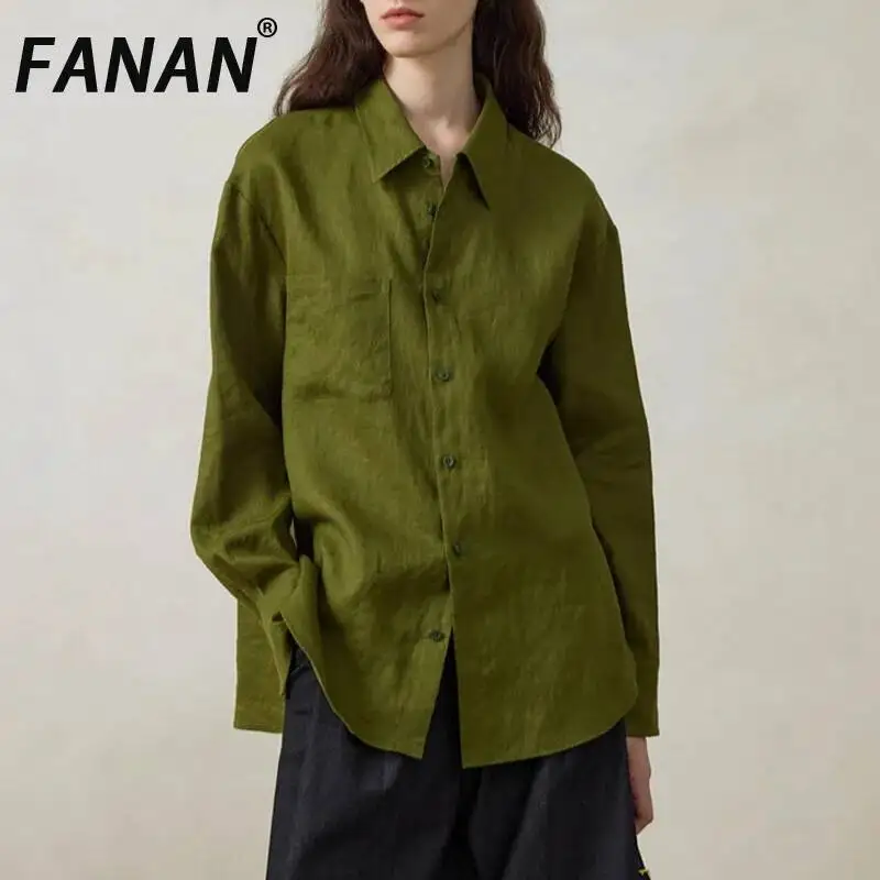 FANAN 100% Linen Loose-Fit Shirt For Women 2026 Summer New Style Suitable Lapel Single Breasted Sunscreen Tops Female Clothing
FANAN 100% Linen Loose-Fit Shirt For Women 2026 Summer New Style Suitable Lapel Single Breasted Sunscreen Tops Female Clothing