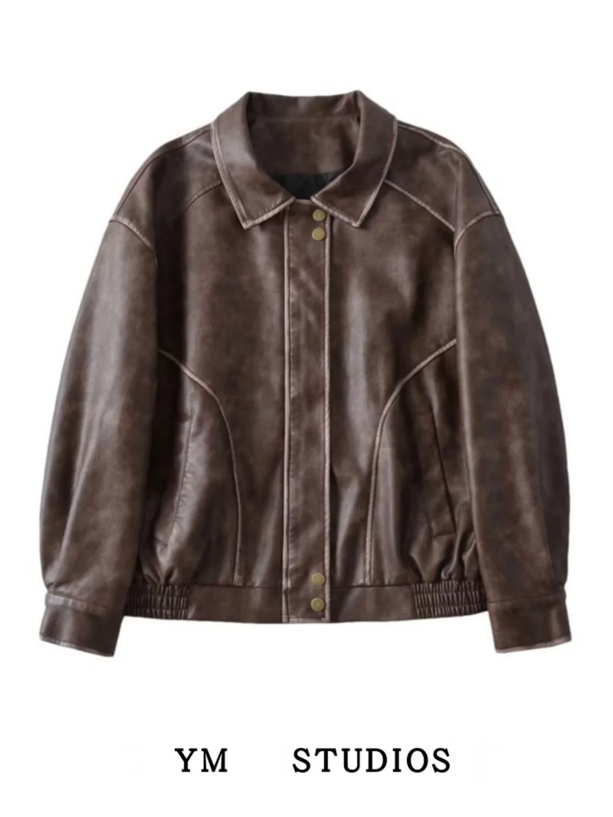 Waed PU Leather Jaet Loose Fit Basic Sle Hip Hop Pilot Coat American High Street Color Rubbing Spring Autumn ential
Waed PU Leather Jaet Loose Fit Basic Sle Hip Hop Pilot Coat American High Street Color Rubbing Spring Autumn ential