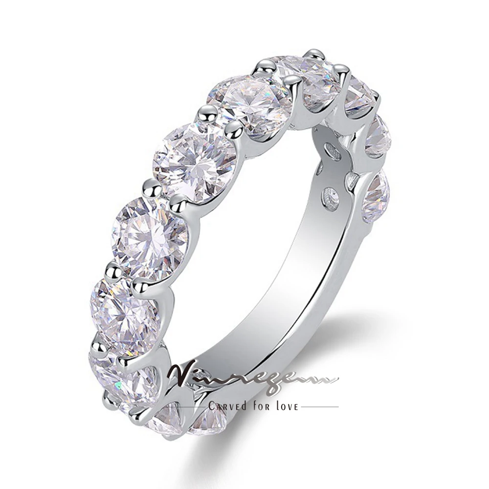 Vinregem 3EX VVS1 D Color Round Cut 5 MM Real Moissanite Diamonds Gemstone Row Rings 100% 925 Sterling Silver Fine Jewelry Band
Vinregem 3EX VVS1 D Color Round Cut 5 MM Real Moissanite Diamonds Gemstone Row Rings 100% 925 Sterling Silver Fine Jewelry Band