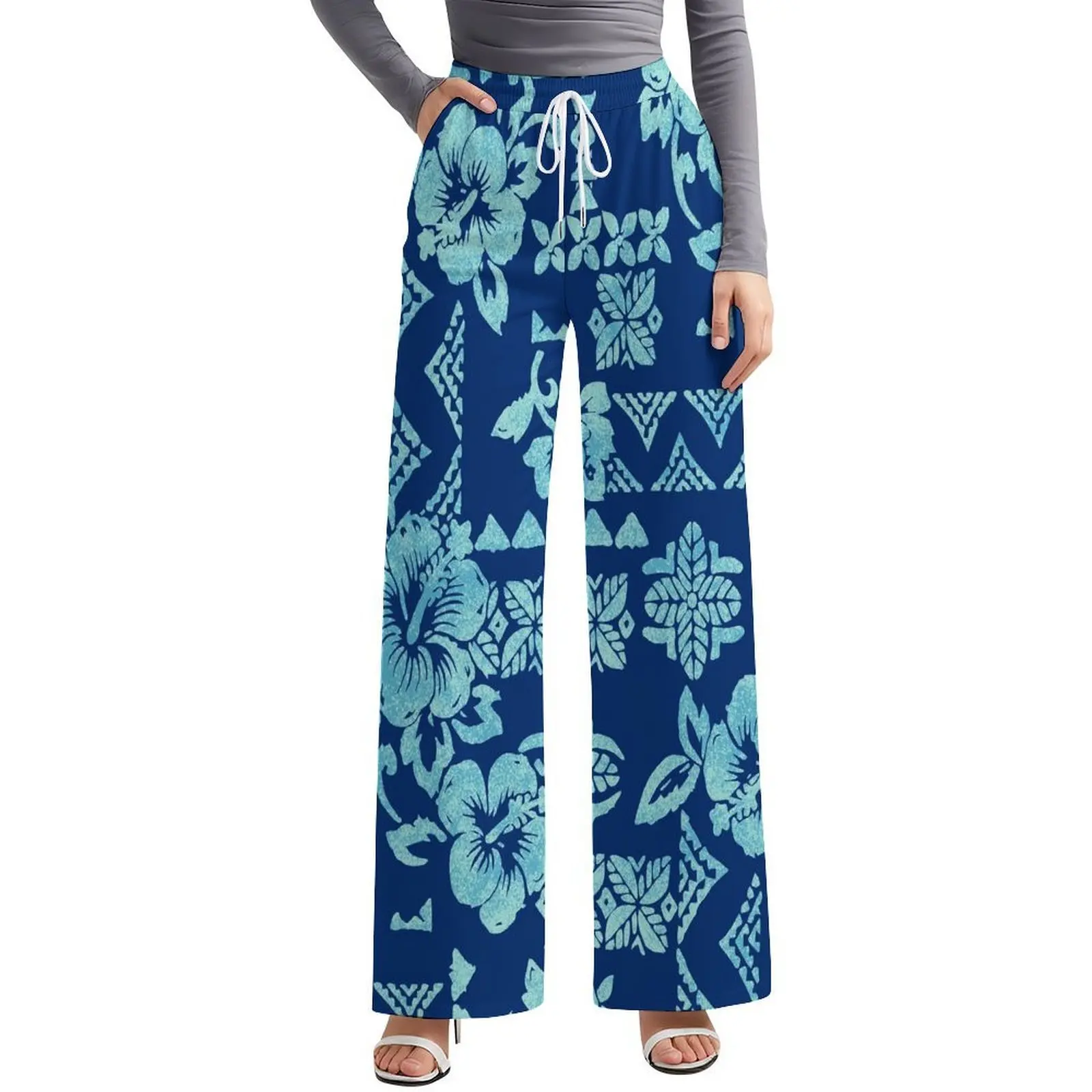 Casual Women'S Wide-Leg Pants Polynesian Tribal Design Custom Art Long Pants High-Quality Lace-Up Women'S Pants
Casual Women'S Wide-Leg Pants Polynesian Tribal Design Custom Art Long Pants High-Quality Lace-Up Women'S Pants