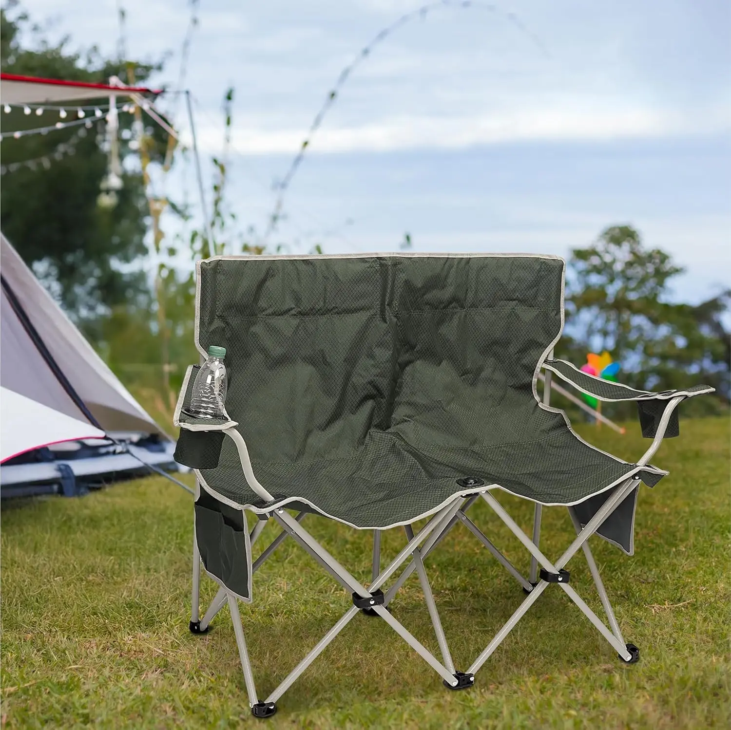 Folding Camping 2 Seater - Double Camping Chair for Two Adults - Spacious Foldable 2 Person Camp Loveseat Couch Sofa - L
Folding Camping 2 Seater - Double Camping Chair for Two Adults - Spacious Foldable 2 Person Camp Loveseat Couch Sofa - L