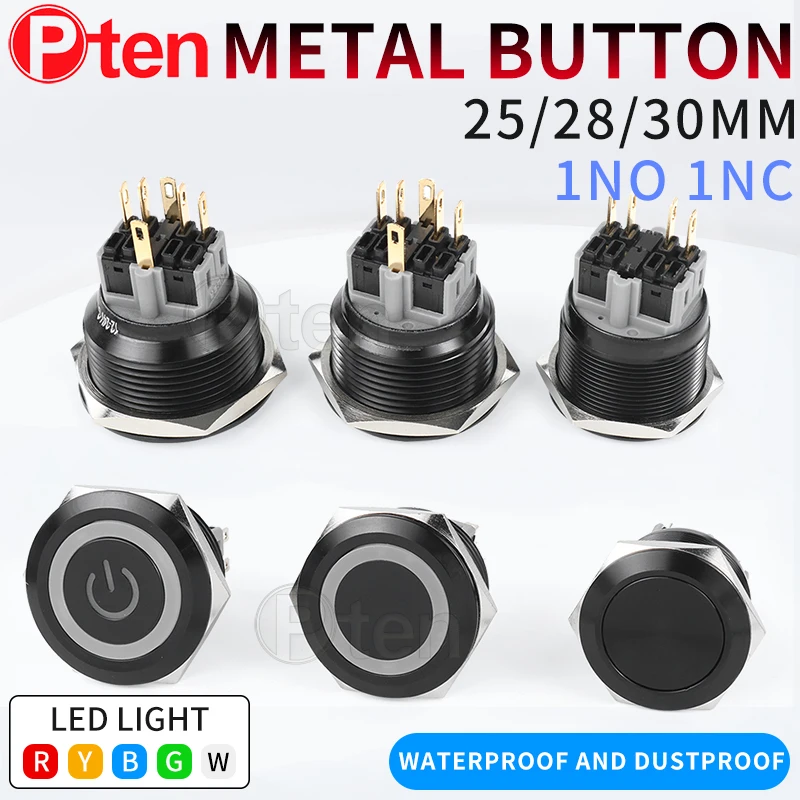 1NO1NC 25/28/30mm Waterproof Metal Push Button Switch LED Light Momentary Car Engine Power Switch 3/6/12/24/220V Black 2NO2NC
1NO1NC 25/28/30mm Waterproof Metal Push Button Switch LED Light Momentary Car Engine Power Switch 3/6/12/24/220V Black 2NO2NC