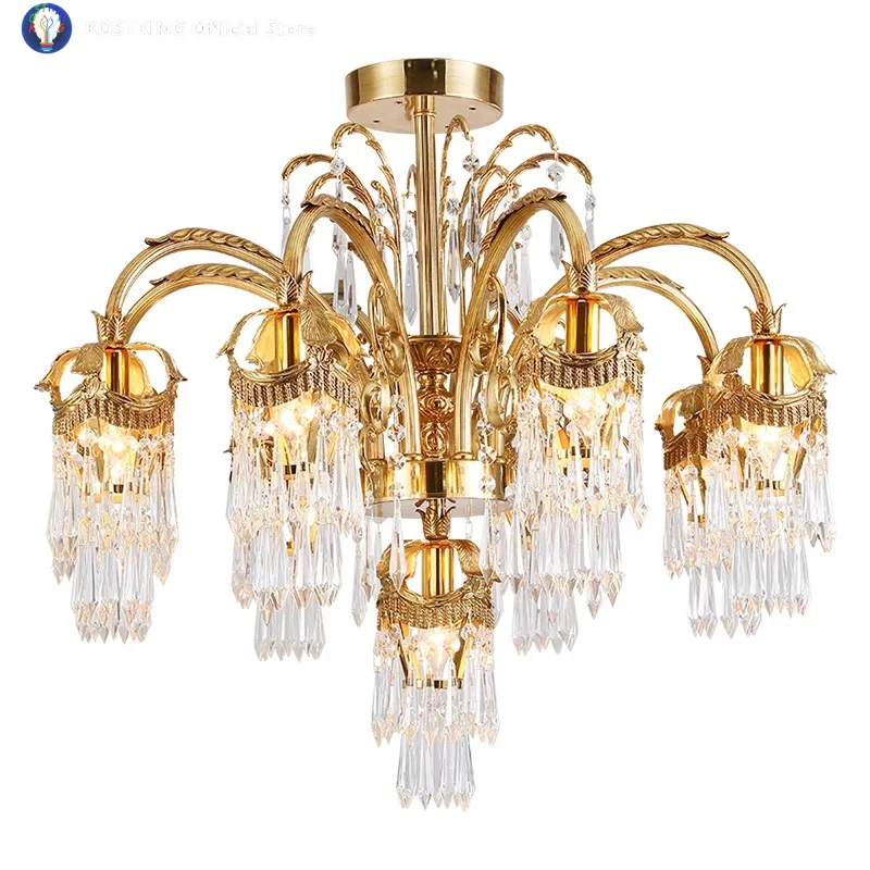 European Style Full Copper Home Crystal Ceiling Lamp Living Dining Study Hotel Bedroom Decoration Pendent Light
European Style Full Copper Home Crystal Ceiling Lamp Living Dining Study Hotel Bedroom Decoration Pendent Light