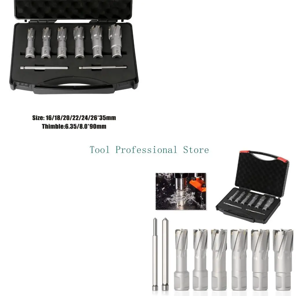 57QF 6Pcs 16/18/20/22/24/24/26mm Heavy Duty Hole Cutter Annular Cutter Drill Bits Hard Alloy Hole
57QF 6Pcs 16/18/20/22/24/24/26mm Heavy Duty Hole Cutter Annular Cutter Drill Bits Hard Alloy Hole