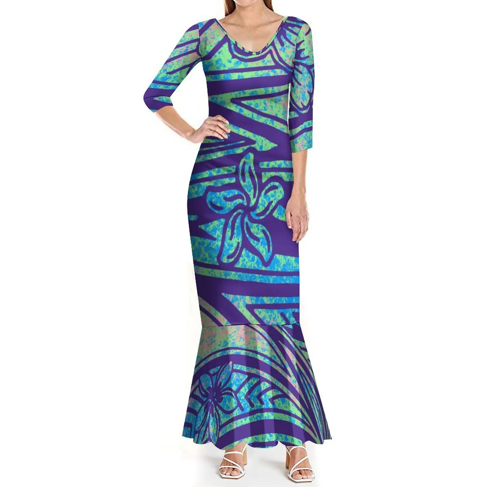Summer New Mid-Sleeve Dress Elegant Party Dress Soft Fabric V-Neck Slim-Fit Fishtail Dress Custom Polynesian Pattern Dress
Summer New Mid-Sleeve Dress Elegant Party Dress Soft Fabric V-Neck Slim-Fit Fishtail Dress Custom Polynesian Pattern Dress