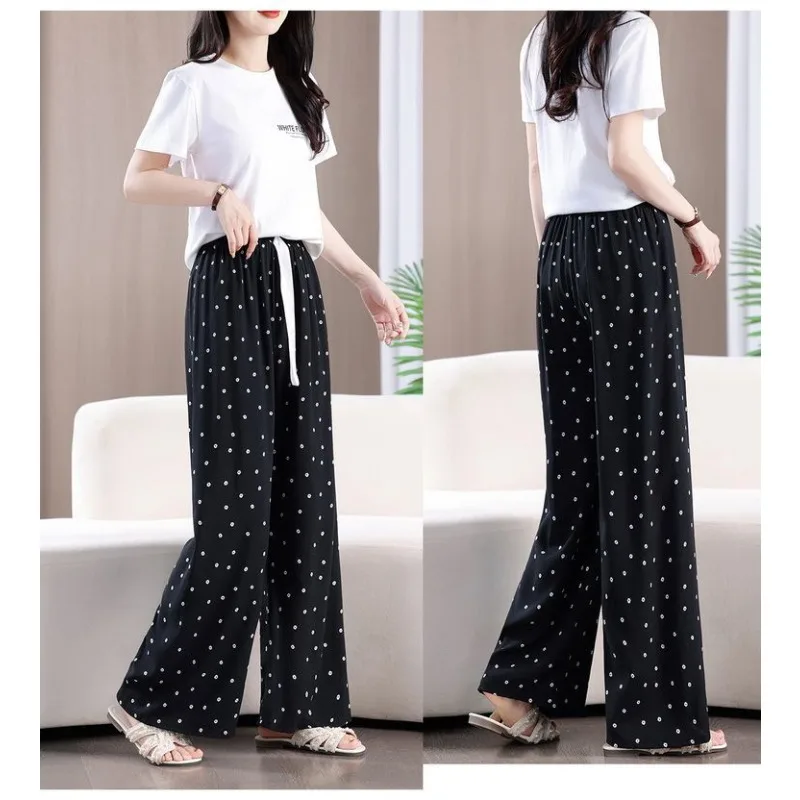 Women's Cotton and Silk Extended Trousers Can Be Worn Outside Trousers Artificial Cotton Pajama Pants Home Loose Wide-leg Pants
Women's Cotton and Silk Extended Trousers Can Be Worn Outside Trousers Artificial Cotton Pajama Pants Home Loose Wide-leg Pants