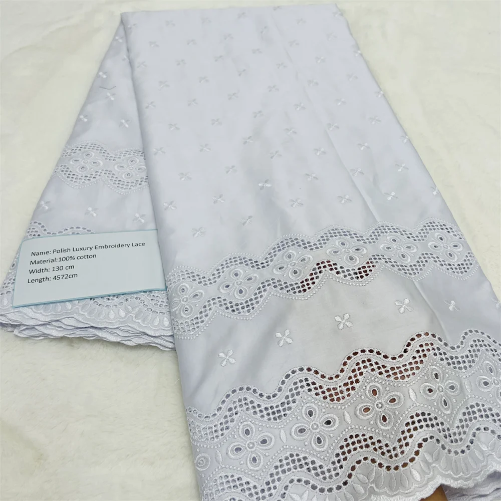 Cotton Polish Lace 2025 High Quality Polish Fabric African Swiss Lace 100% Cotton Luxurious Embroidery 5 Yards
Cotton Polish Lace 2025 High Quality Polish Fabric African Swiss Lace 100% Cotton Luxurious Embroidery 5 Yards