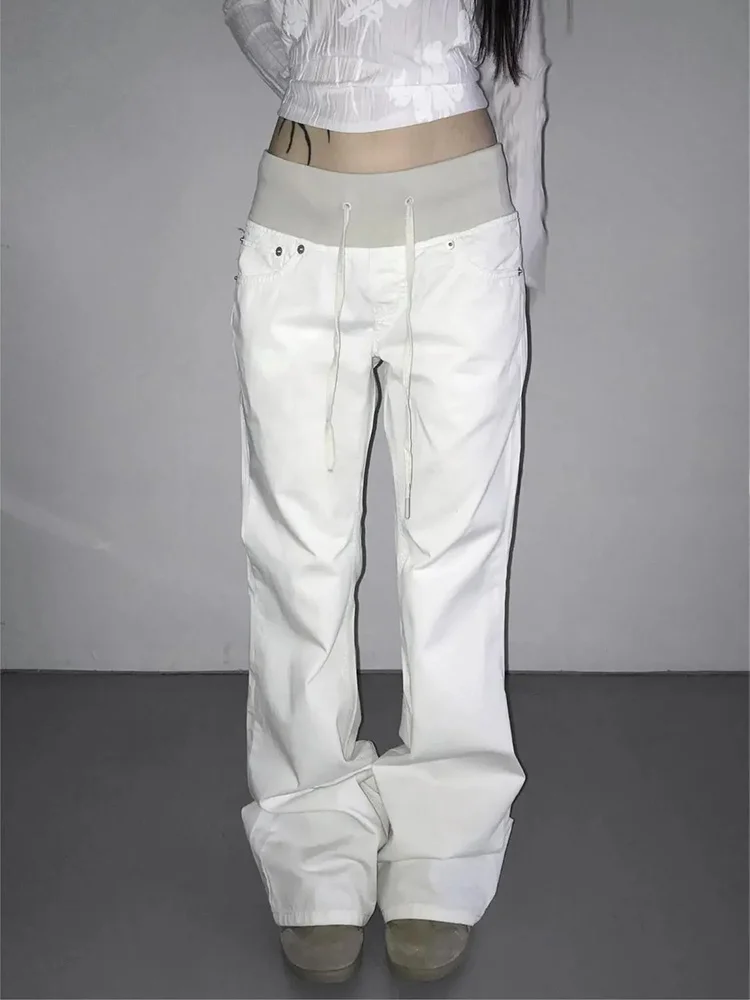 Retro American Splicing Color Block Waist Design Women's Summer Slimming Micro Flared Jeans Sexy Girl Low Waist Denim Pants
Retro American Splicing Color Block Waist Design Women's Summer Slimming Micro Flared Jeans Sexy Girl Low Waist Denim Pants