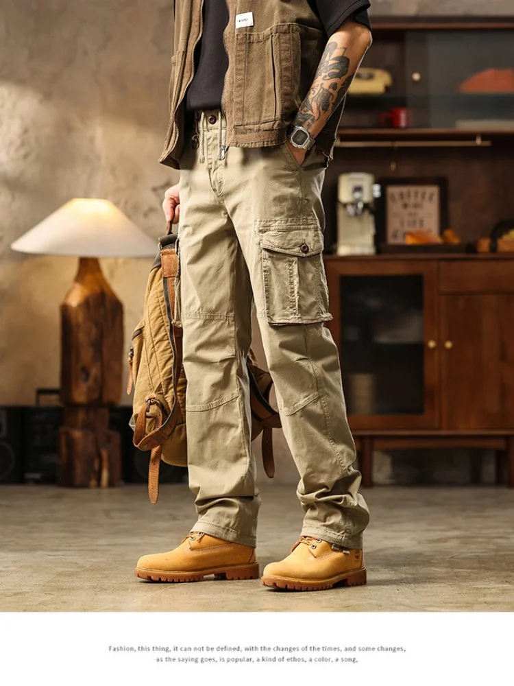 Men's Retro American Straight Leg Workwear Pants Spring/Summer Durable Multi-Pocket Casual Long Trousers Trendy
Men's Retro American Straight Leg Workwear Pants Spring/Summer Durable Multi-Pocket Casual Long Trousers Trendy