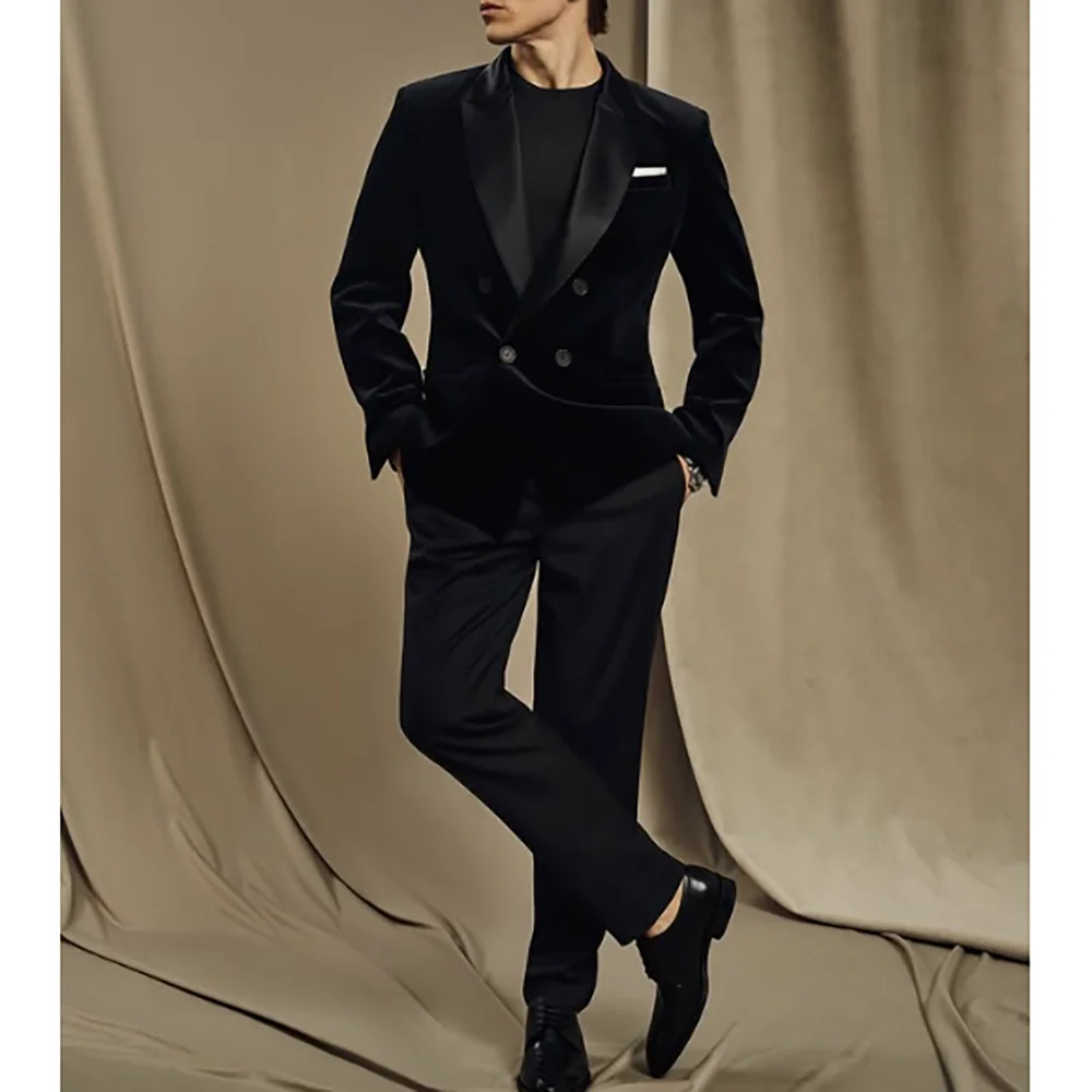Luxury Black Velvet Double Breasted Men Suit Two Pieces(Jacket+Pants) Outfits Casual Party Prom Wedding Set
Luxury Black Velvet Double Breasted Men Suit Two Pieces(Jacket+Pants) Outfits Casual Party Prom Wedding Set