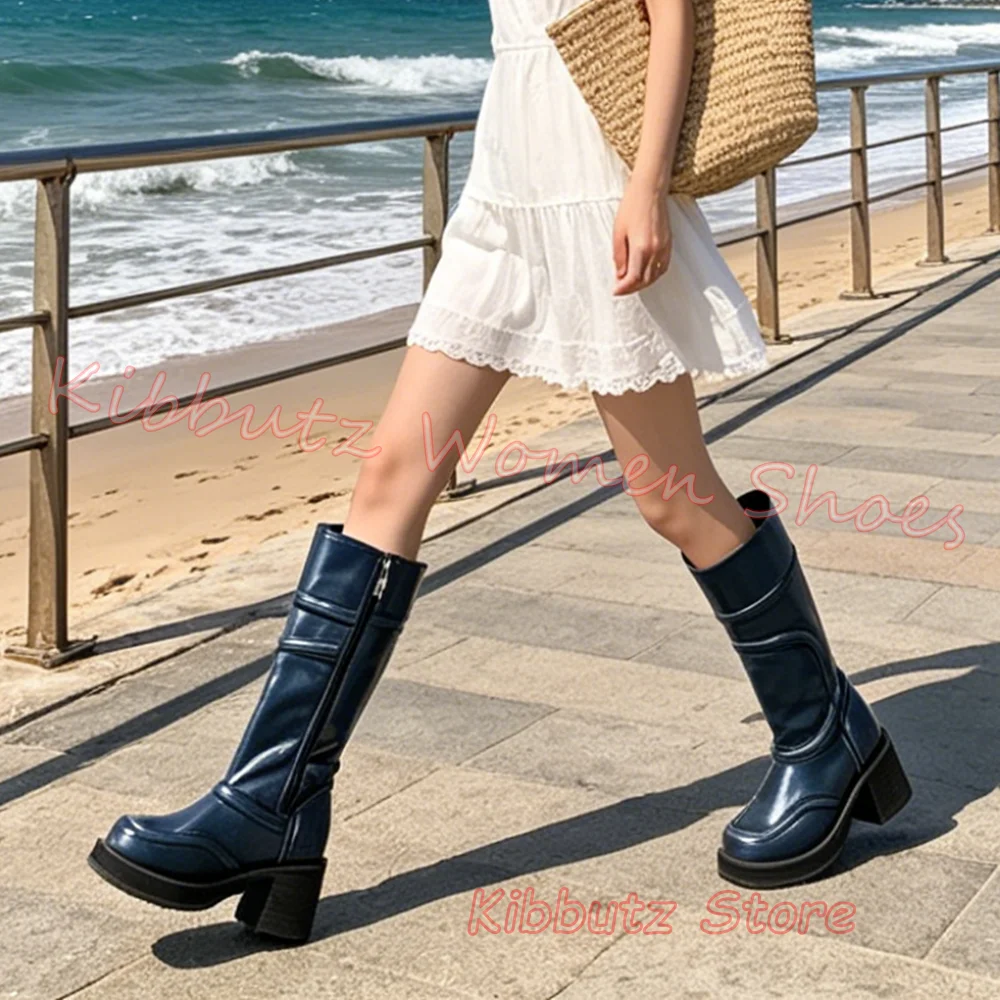 Mid Calf Boots Side Zipper Elastic Patchwork Stretch Fabric Leather Round Toe Chunky Heel Casual Daily Fashion Comfortable New
Mid Calf Boots Side Zipper Elastic Patchwork Stretch Fabric Leather Round Toe Chunky Heel Casual Daily Fashion Comfortable New