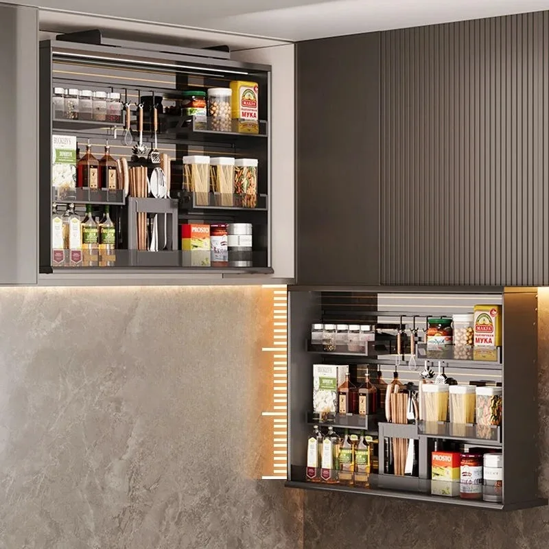 Intelligent voice voice control kitchen hanging cabinet electric vertical lift pull basket cabinet storage aluminum
Intelligent voice voice control kitchen hanging cabinet electric vertical lift pull basket cabinet storage aluminum