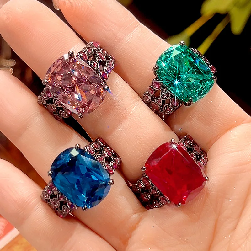 Adjustable Vintage Ring with Large Cushion Cut Gemstone Multiple Color Purple Red Black Gold Plated for Women Fashion Jewelry
Adjustable Vintage Ring with Large Cushion Cut Gemstone Multiple Color Purple Red Black Gold Plated for Women Fashion Jewelry