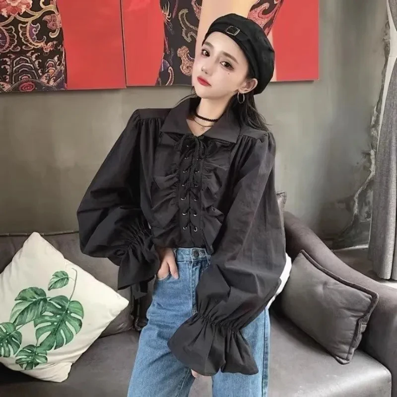 Французская милая блузка с рюшами для женщин, свободная, модная, в стиле преппи, с длинным рукавом, весна-осень, на шнуровке, в стиле Лолита, белая, в дворцовом стиле
Французская милая блузка с рюшами для женщин, свободная, модная, в стиле преппи, с длинным рукавом, весна-осень, на шнуровке, в стиле Лолита, белая, в дворцовом стиле