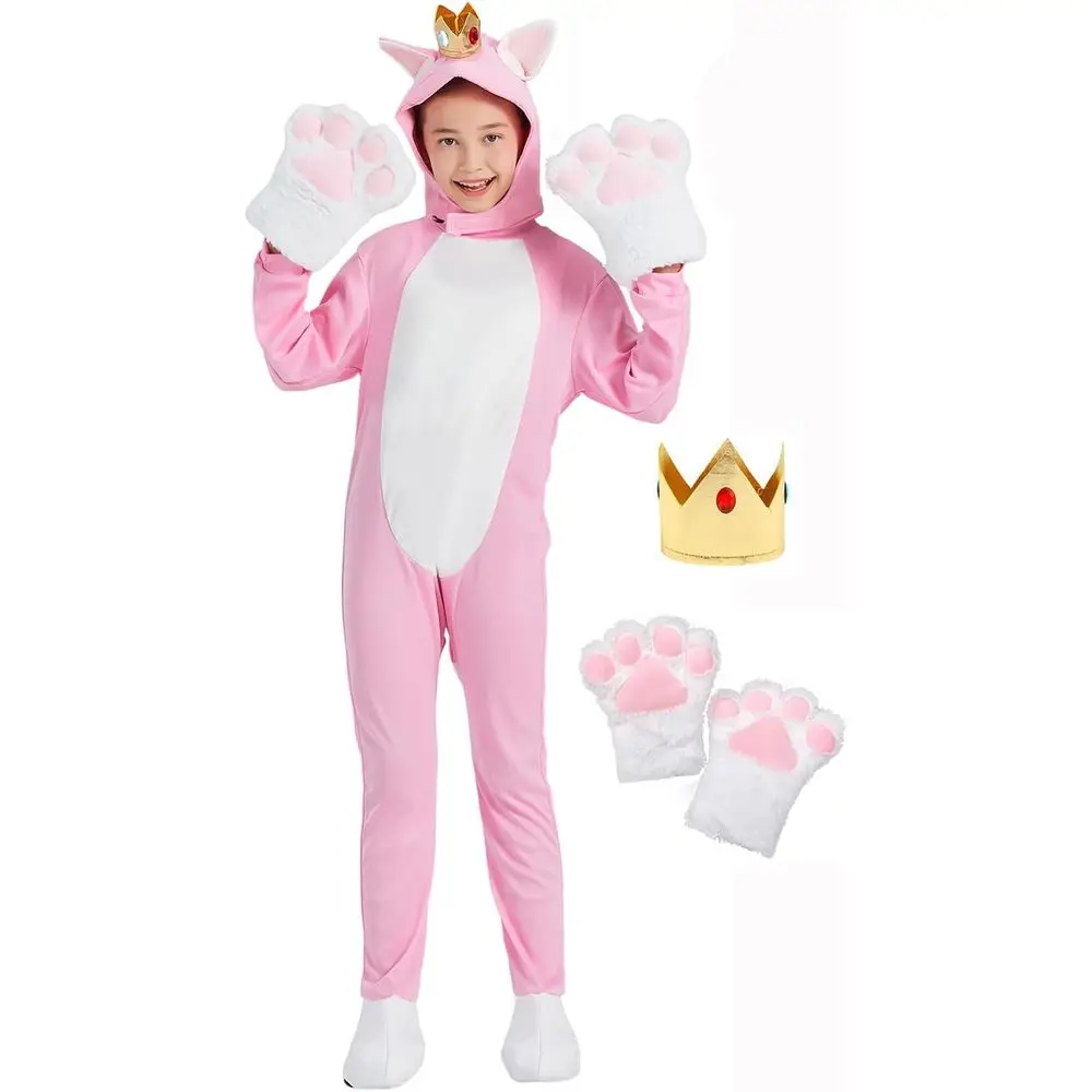 Костюм кошки для девочек на Хэллоуин, мультяшный костюм животного, комбинезон для косплея, корона с перчатками в виде кошачьих лап для детей
Костюм кошки для девочек на Хэллоуин, мультяшный костюм животного, комбинезон для косплея, корона с перчатками в виде кошачьих лап для детей