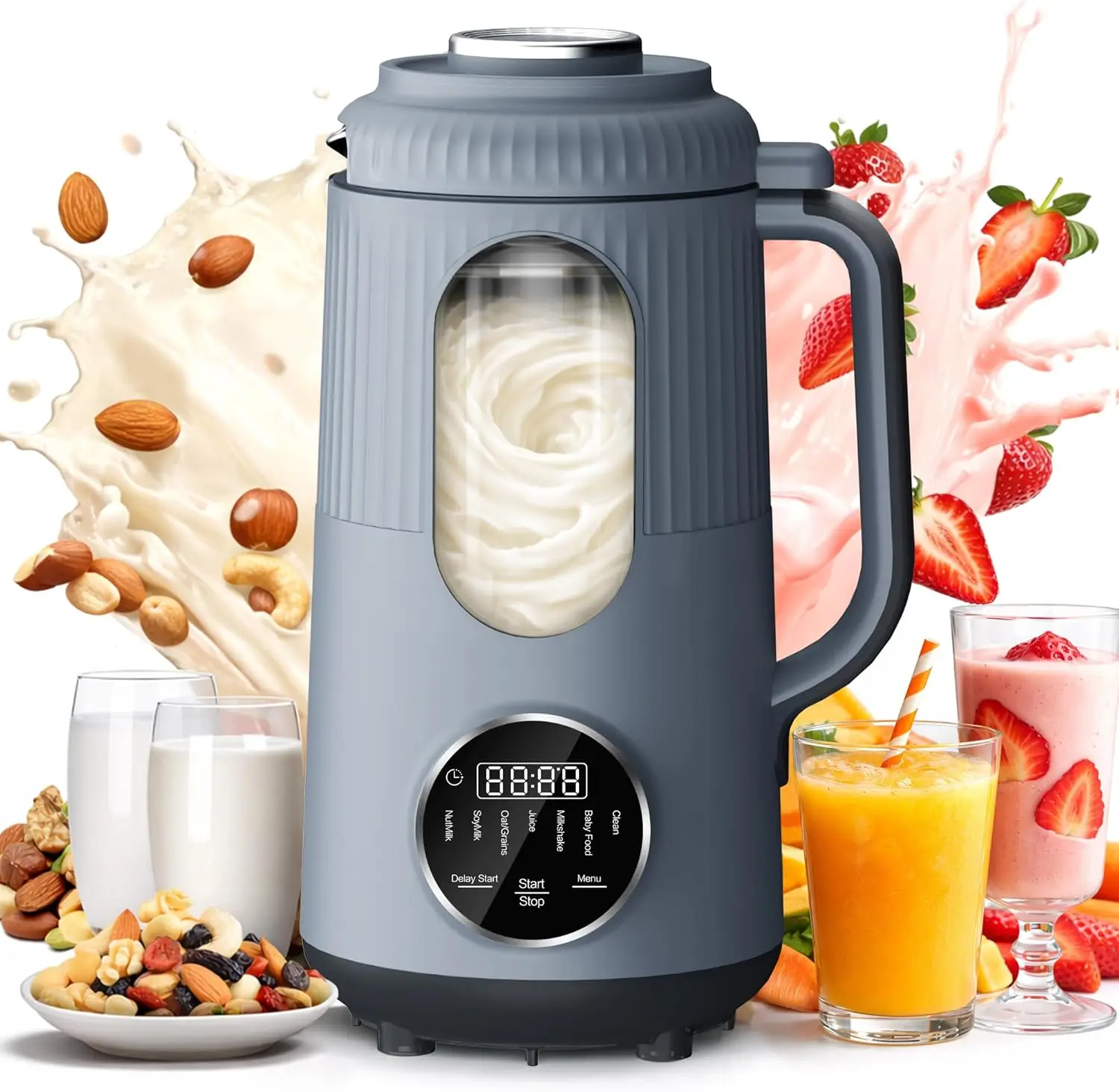 Automatic Nut Milk Maker Machine, Blender for Homemade Oat Almond Soy Plant-Based Milk Juice Milkshake, 35oz with Stay Warm
Automatic Nut Milk Maker Machine, Blender for Homemade Oat Almond Soy Plant-Based Milk Juice Milkshake, 35oz with Stay Warm