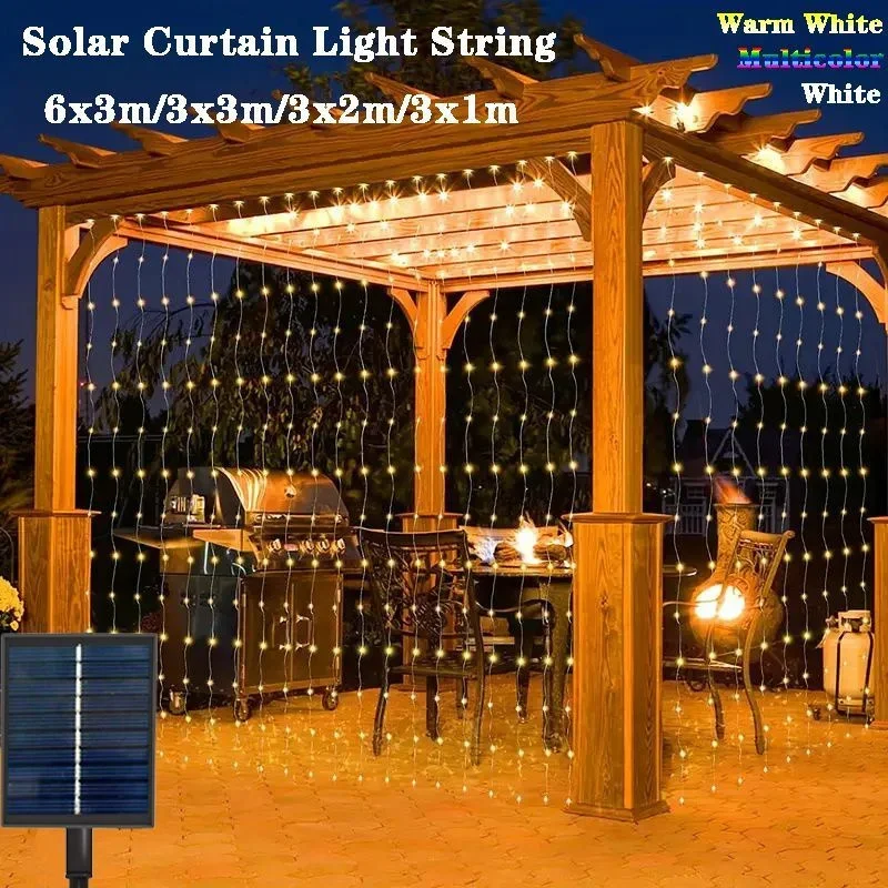Curtain Solar String Lights Outdoor Garland Fairy Lights Garden Yard Christmas Wedding Decoration LED Holiday Light Party Lights
Curtain Solar String Lights Outdoor Garland Fairy Lights Garden Yard Christmas Wedding Decoration LED Holiday Light Party Lights