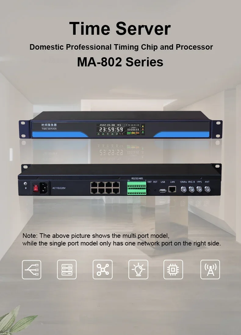 !Network Time Server for Beidou Dual Module GPS PTP Clock NTP Server IEEE1588 (30m Antenna + 4 Network Port)
!Network Time Server for Beidou Dual Module GPS PTP Clock NTP Server IEEE1588 (30m Antenna + 4 Network Port)