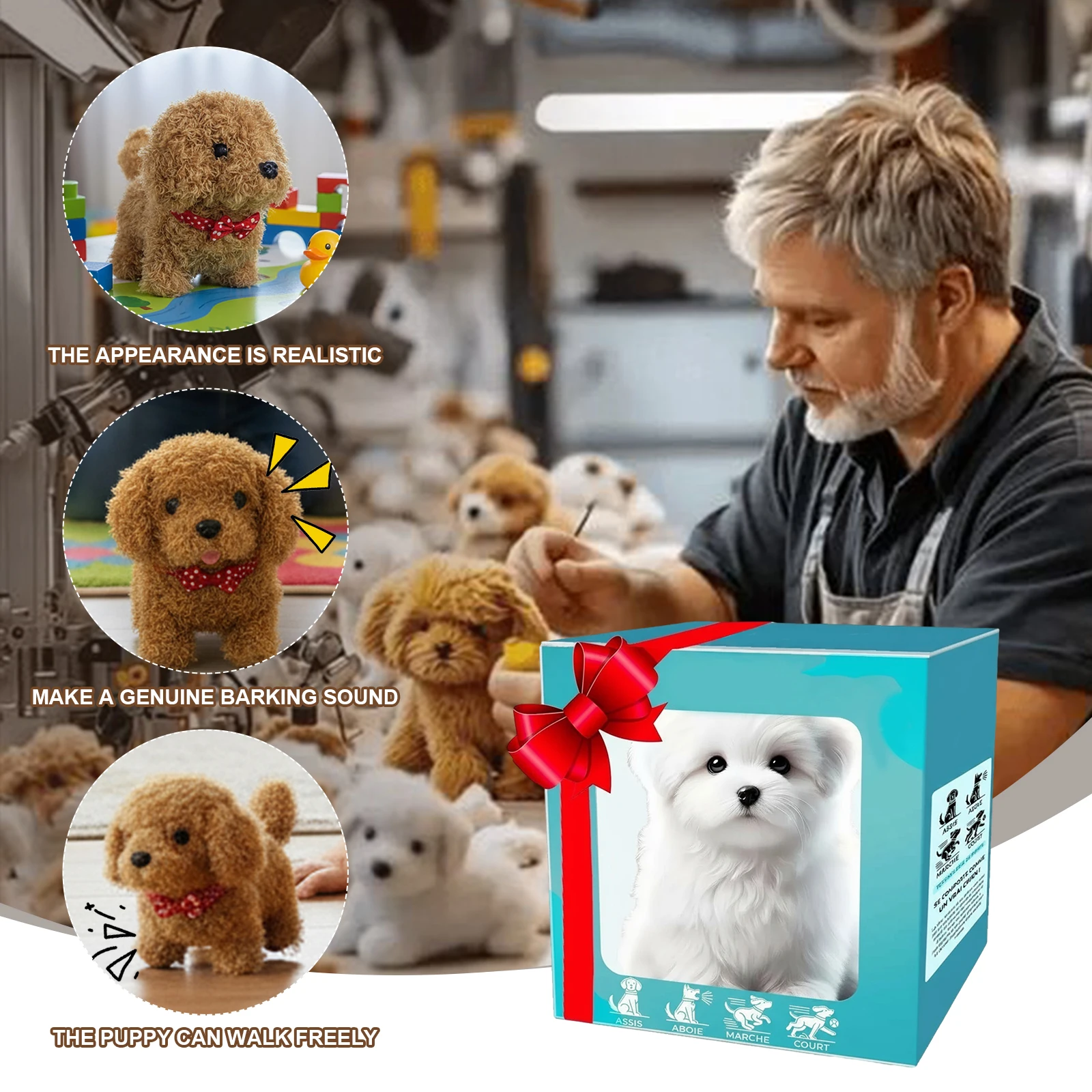 Plush Puppy Dog Toy Barking Realistic Stuffed Animal Dog Tail Wagging Electronic Interactive Dog for Girls & Boys
Plush Puppy Dog Toy Barking Realistic Stuffed Animal Dog Tail Wagging Electronic Interactive Dog for Girls & Boys