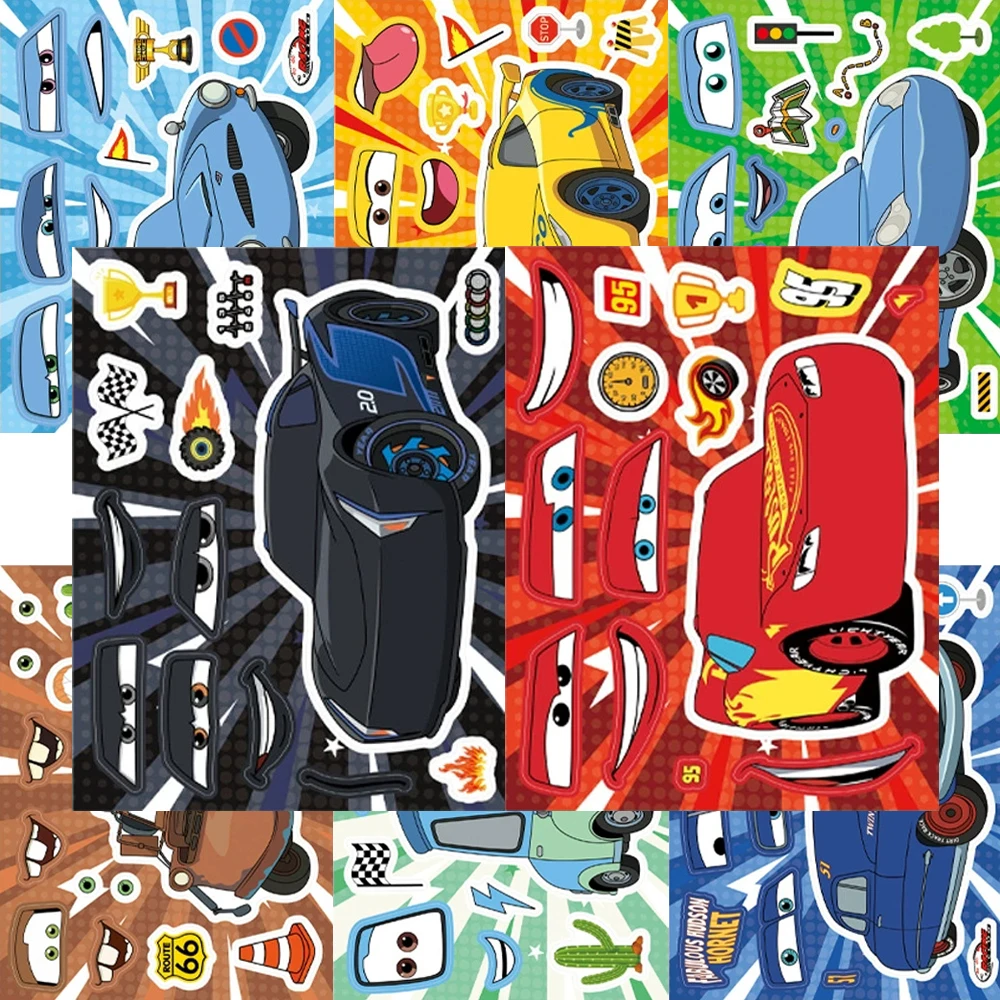 8/16sheets Disney Anime Cars Puzzle Stickers Lightning McQueen Make a Face Funny DIY Decoration Sticker Assemble Jigsaw Toy Gift
8/16sheets Disney Anime Cars Puzzle Stickers Lightning McQueen Make a Face Funny DIY Decoration Sticker Assemble Jigsaw Toy Gift
