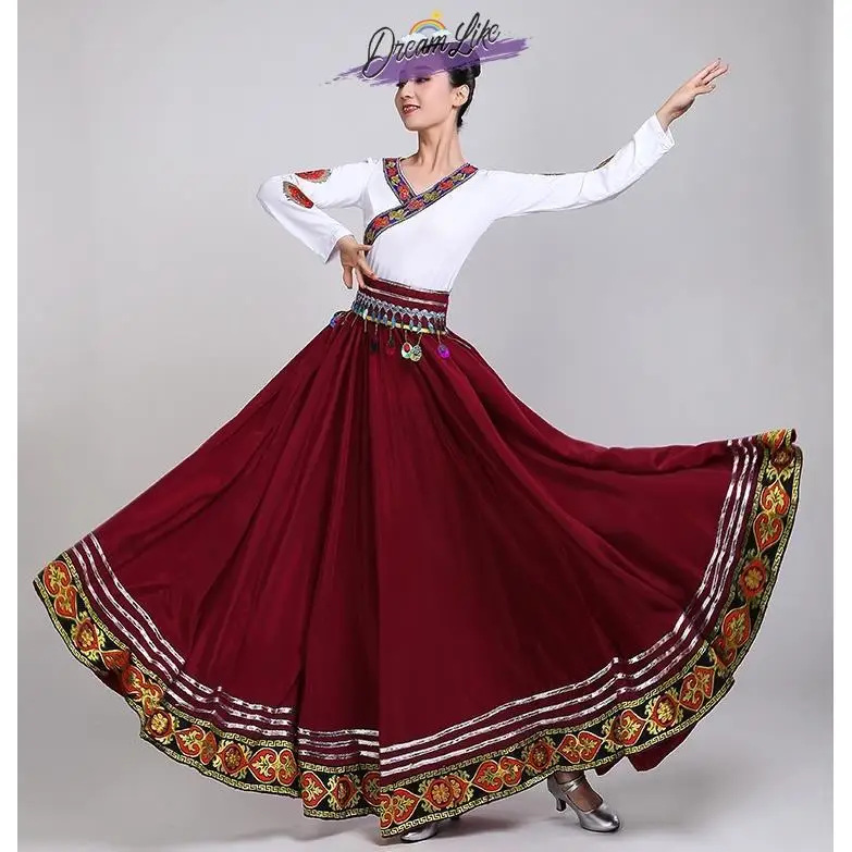Women's National Performance Skirt Traditional Mongolian Square Dance Long Skirt Half-length Ethnicity Style Summer New Arrival
Women's National Performance Skirt Traditional Mongolian Square Dance Long Skirt Half-length Ethnicity Style Summer New Arrival
