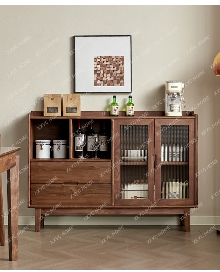 AA black walnut dining side cabinet solid wood modern simple storage locker
AA black walnut dining side cabinet solid wood modern simple storage locker