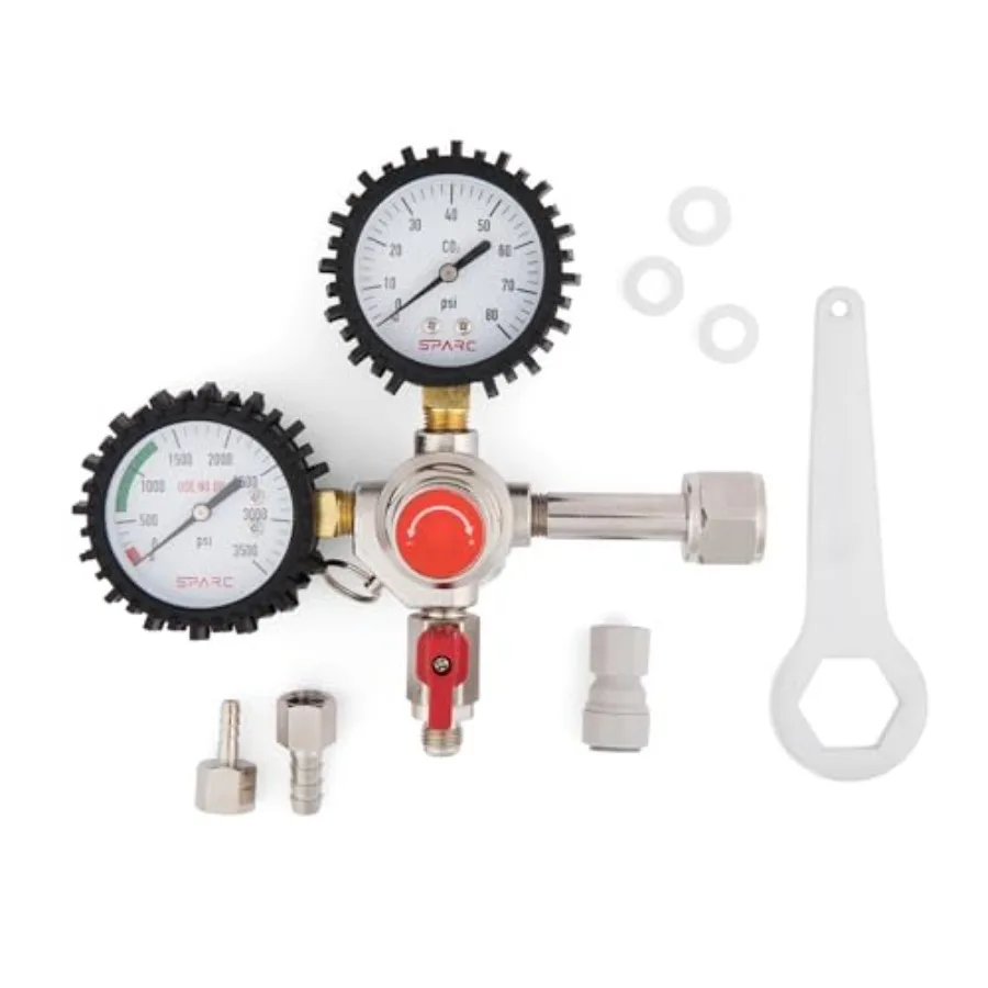 Gen2 Premium CO2 Regulator for Kegerator - C02 Keg Regulator for Beer, Soda, Bars, Kombucha with Integrated Safety Pressure Rel
Gen2 Premium CO2 Regulator for Kegerator - C02 Keg Regulator for Beer, Soda, Bars, Kombucha with Integrated Safety Pressure Rel