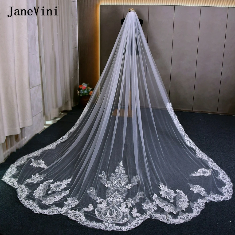 JaneVini New Luxury Real Photos 3.5M White/Ivory Bridal Veils One Layer Applique Edge Sequins Long Head Veil Wedding Accessories
JaneVini New Luxury Real Photos 3.5M White/Ivory Bridal Veils One Layer Applique Edge Sequins Long Head Veil Wedding Accessories