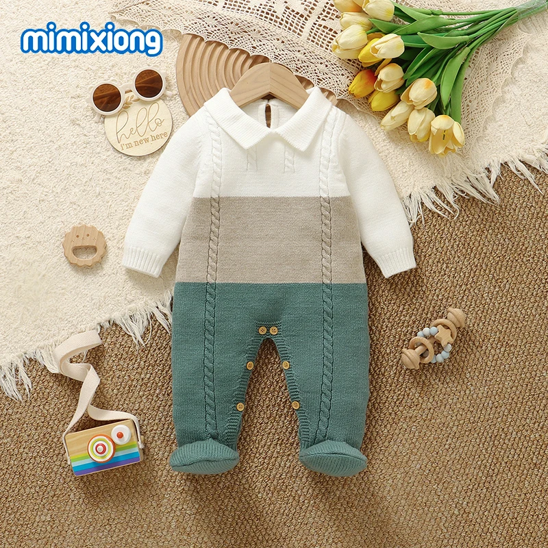 Зимние комбинезоны для маленьких мальчиков 0-12 м, осенние вязаные комбинезоны с высоким воротником и длинными рукавами для новорожденных, одежда для малышей, цельная одежда
Зимние комбинезоны для маленьких мальчиков 0-12 м, осенние вязаные комбинезоны с высоким воротником и длинными рукавами для новорожденных, одежда для малышей, цельная одежда