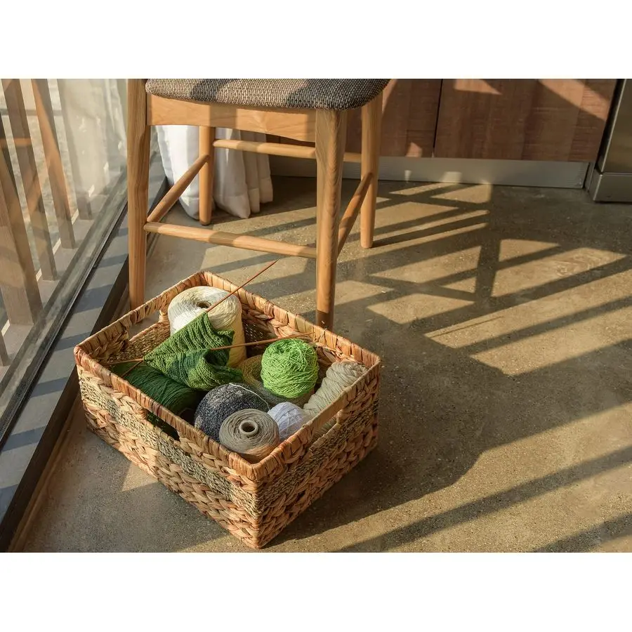 Jumbo Rectangular Wicker Basket, Water Hyacinth and Seagrass Storage Basket with Builtin Handles, 1 Pack
Jumbo Rectangular Wicker Basket, Water Hyacinth and Seagrass Storage Basket with Builtin Handles, 1 Pack