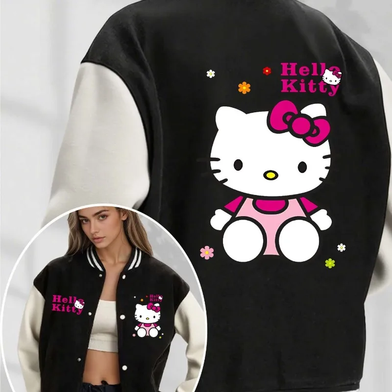 Женская бейсбольная куртка Disney Hello Kitty, осень/зима, хит продаж, повседневная модная уличная одежда унисекс
Женская бейсбольная куртка Disney Hello Kitty, осень/зима, хит продаж, повседневная модная уличная одежда унисекс