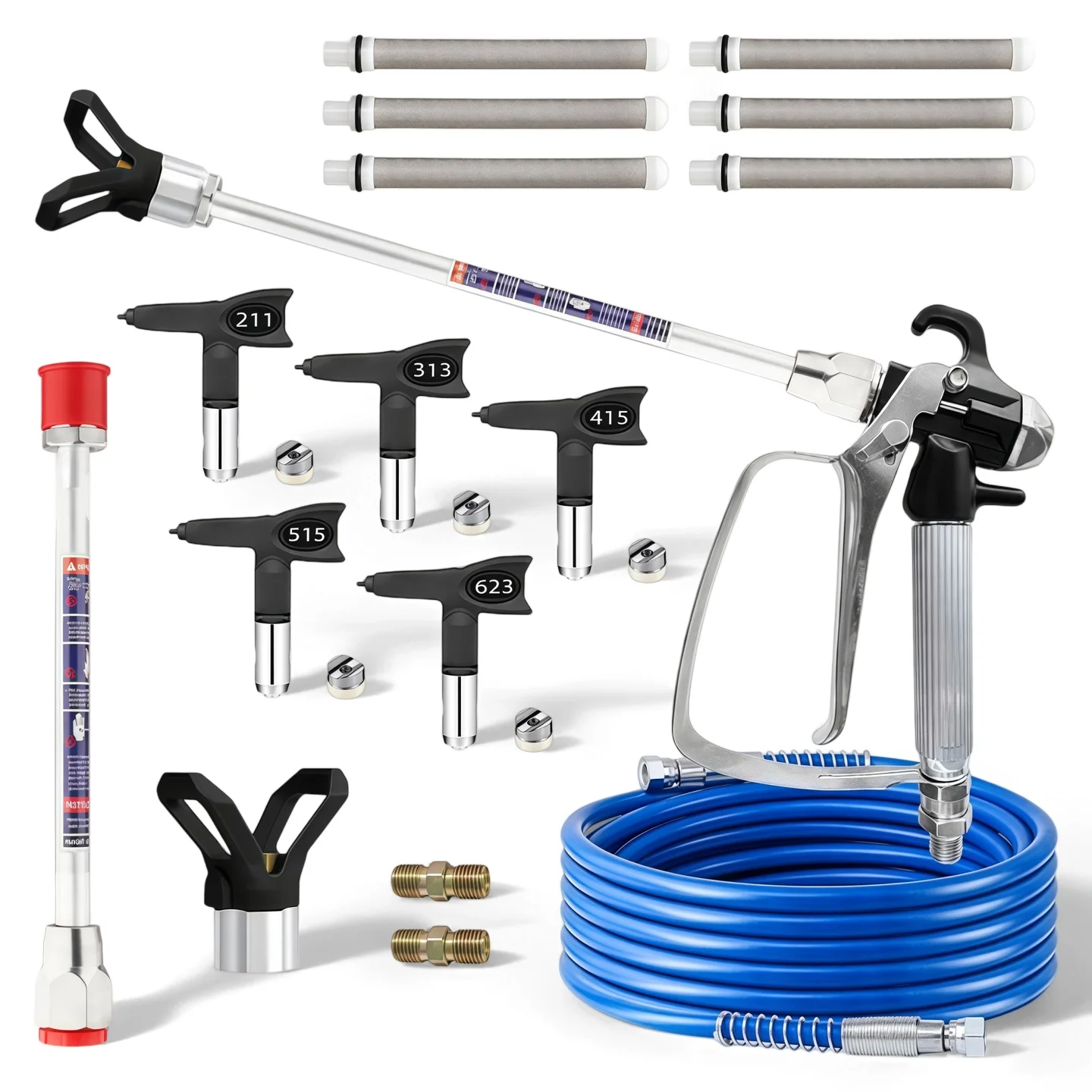 High Pressure Airless Paint Spray Gun Kit With Extension Pole 5 Nozzles Filter Hose Wall Home Interior Exterior Painting Sprayer
High Pressure Airless Paint Spray Gun Kit With Extension Pole 5 Nozzles Filter Hose Wall Home Interior Exterior Painting Sprayer