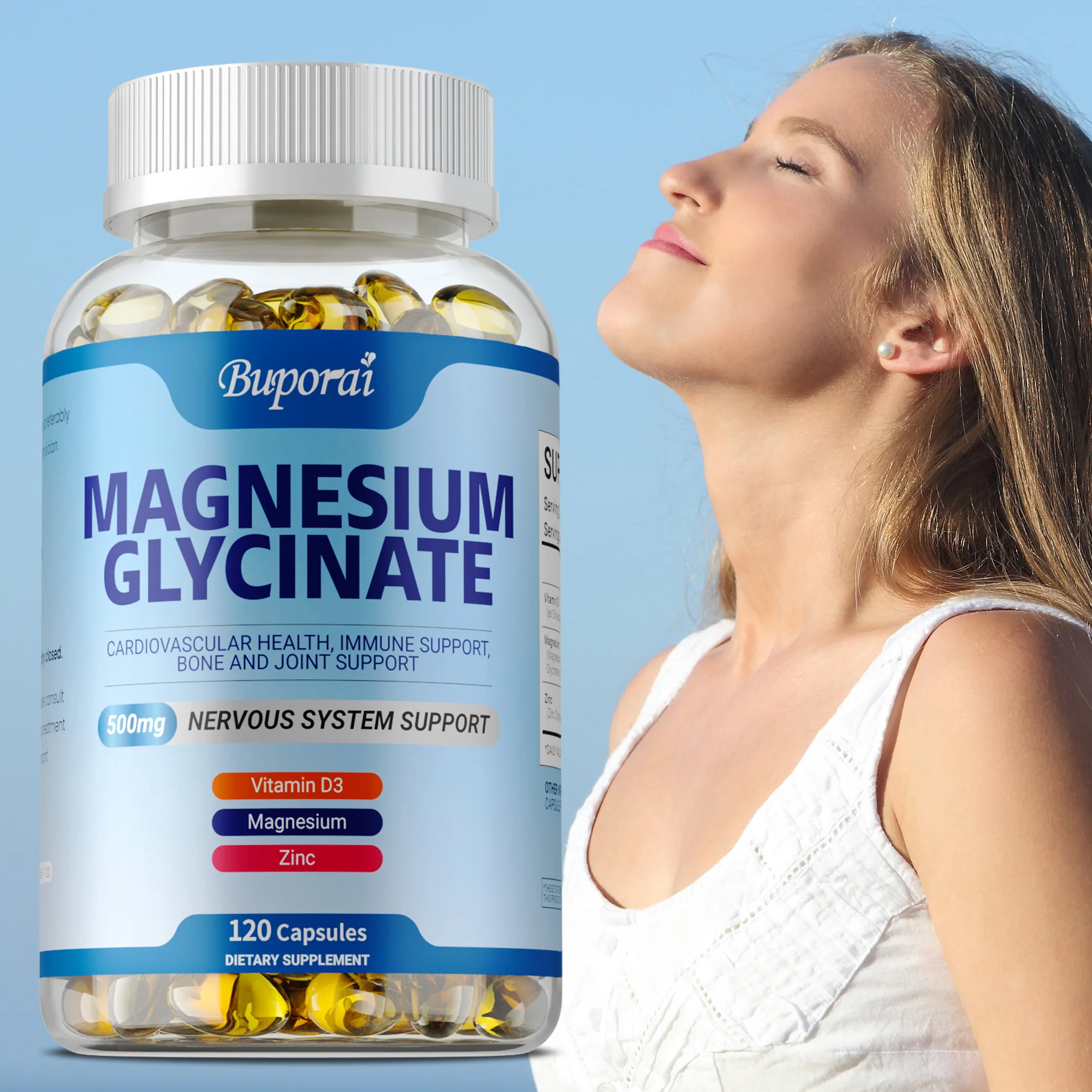 Magnesium Glycinate Capsules - For Deep Sleep, Improve Mood, Relaxes Muscles, Support Heart Health, Boosts Immunity, Metabolism
Magnesium Glycinate Capsules - For Deep Sleep, Improve Mood, Relaxes Muscles, Support Heart Health, Boosts Immunity, Metabolism