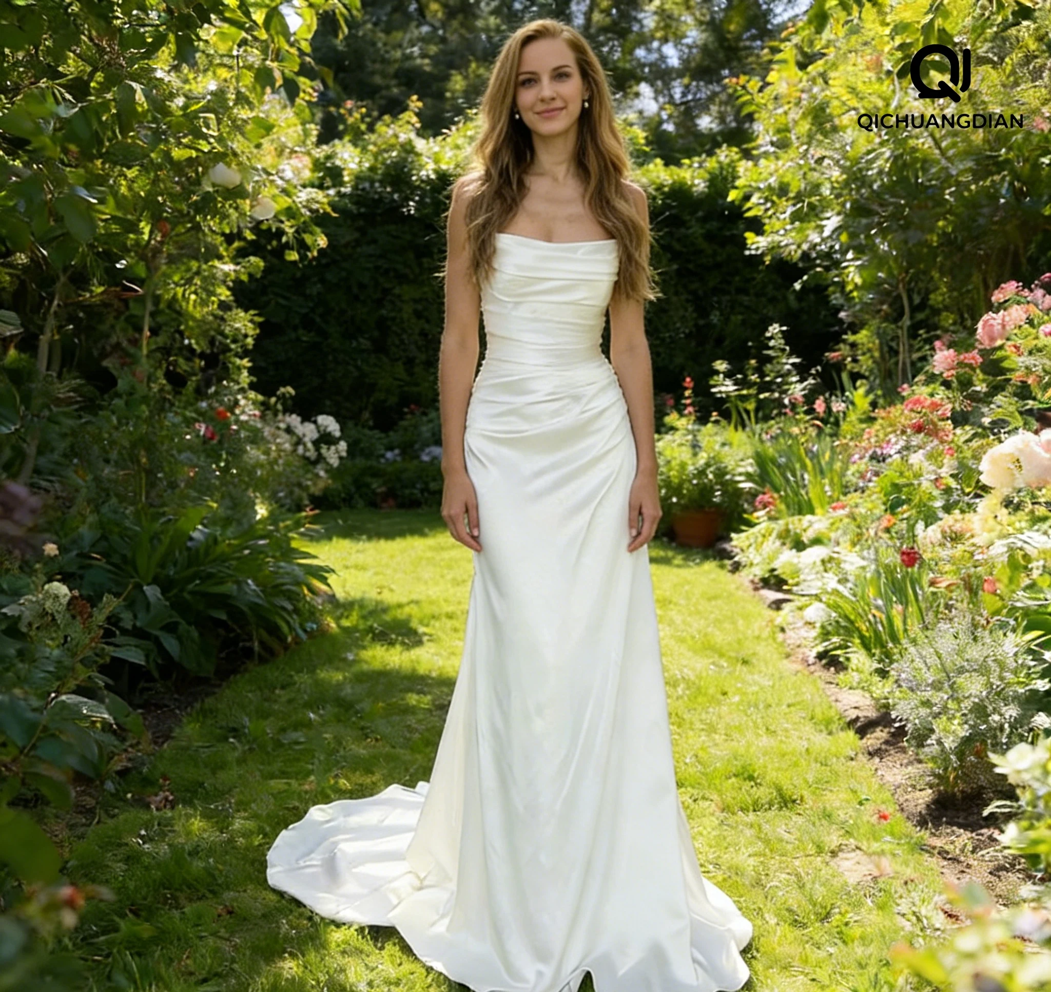 Customized Simple Mermaid Soft Satin Lace-up Bride Wedding Dresses Formal Wedding Sweep Train Bridal Gowns Rode De Morrie
Customized Simple Mermaid Soft Satin Lace-up Bride Wedding Dresses Formal Wedding Sweep Train Bridal Gowns Rode De Morrie