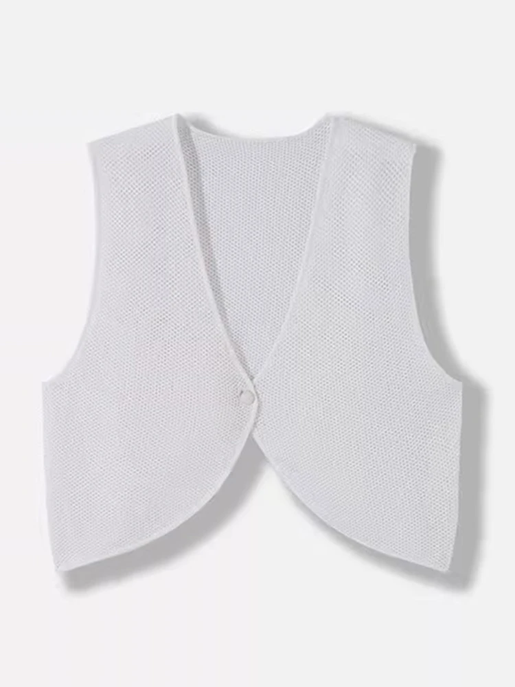 Elegant V-Neck Sleeveless Vest Hollow out Design Summer Fashion Slimming Top Women's High-End Design Sense Korean Style Loose...
Elegant V-Neck Sleeveless Vest Hollow out Design Summer Fashion Slimming Top Women's High-End Design Sense Korean Style Loose...