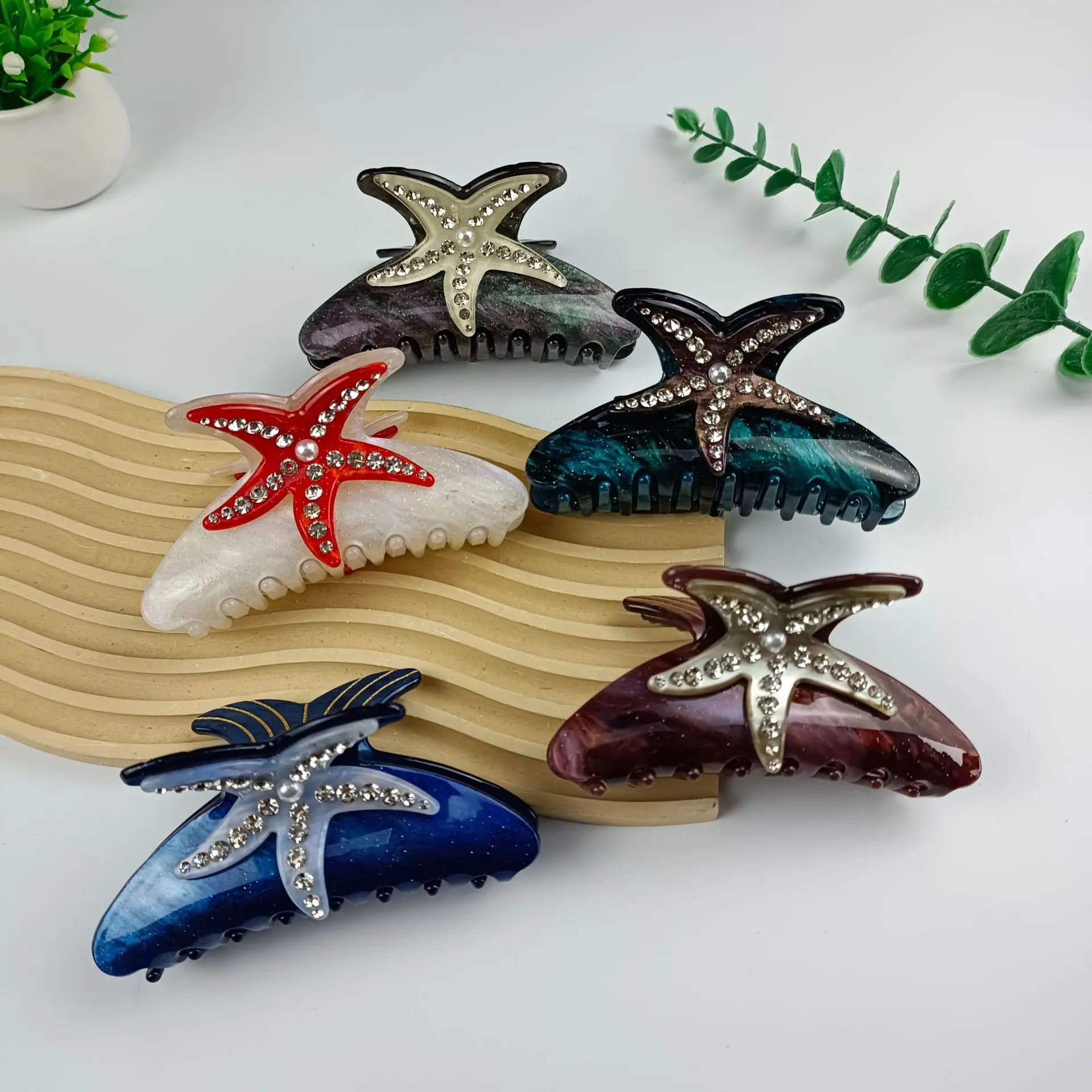 BYL Ocean Series Starfish Hair Claw Acetate Claw Clip Colorful Eco-friendly Crab Shark Hair Clip Hair Accessories for Woman Girl
BYL Ocean Series Starfish Hair Claw Acetate Claw Clip Colorful Eco-friendly Crab Shark Hair Clip Hair Accessories for Woman Girl