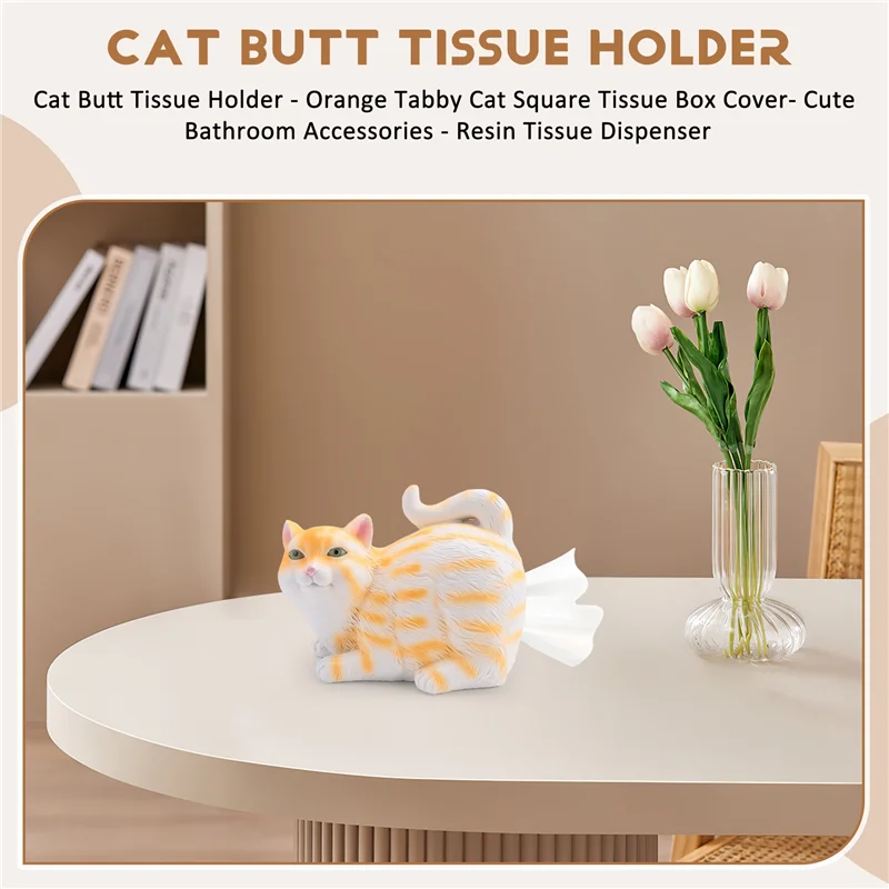 Best-Cat Butt Tissue Holder Resin Tissue Dispenser Orange Tabby Cat Square Tissue Box Cover
Best-Cat Butt Tissue Holder Resin Tissue Dispenser Orange Tabby Cat Square Tissue Box Cover